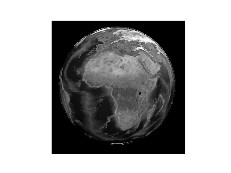 Grayscale version of Earth image