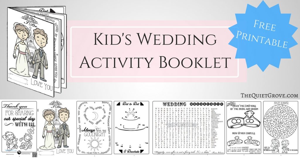 free printable kids wedding activity booklet the quiet grove