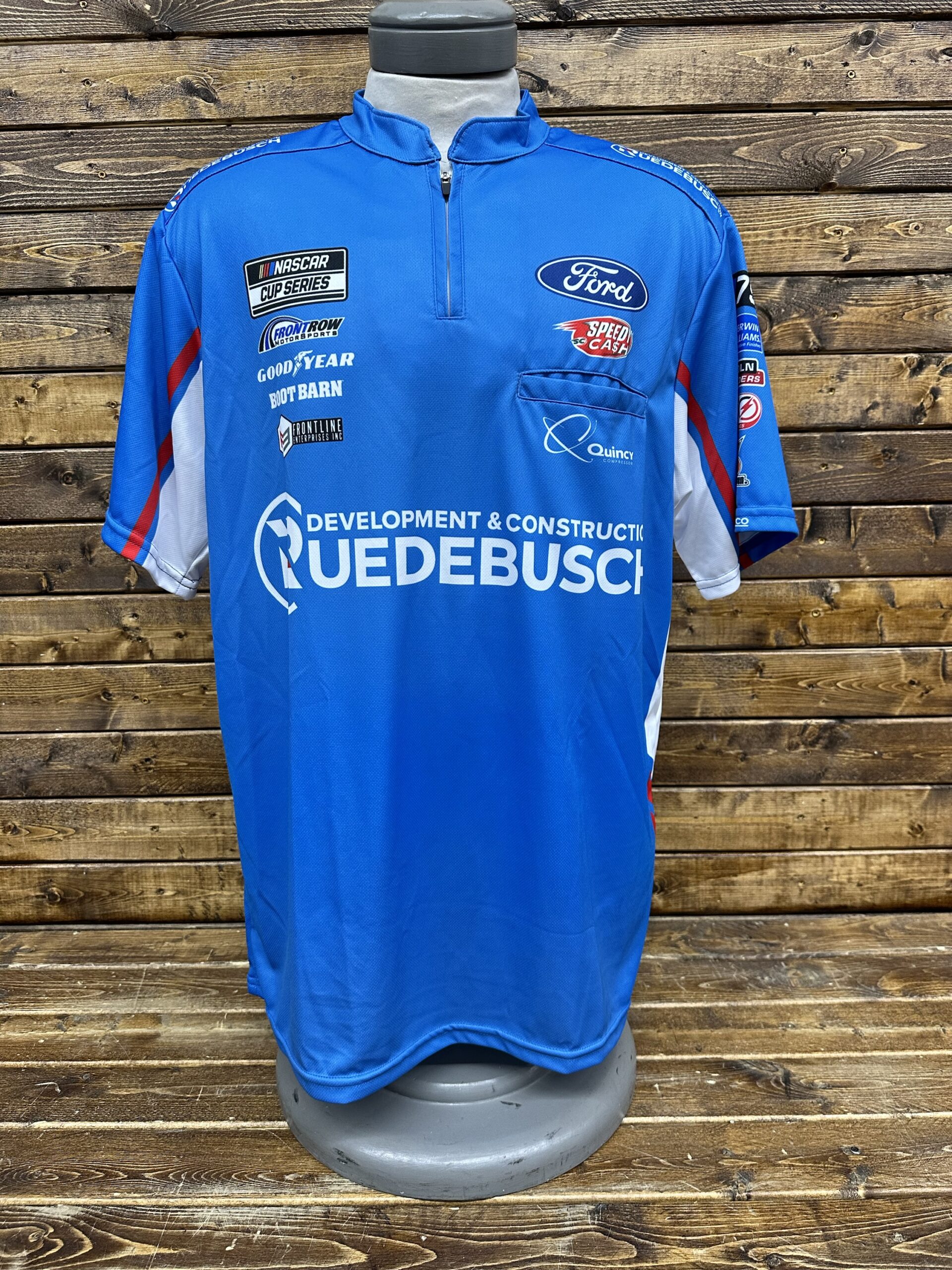 NASCAR #38 Todd Gilliland 2023 Ruedebusch FRM Front Row Motorsports Team Issued Crew Shirt SMALL