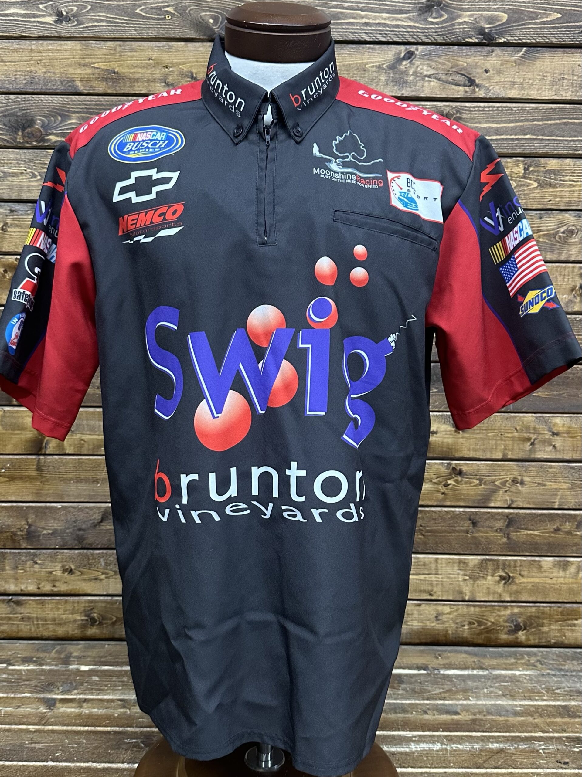NASCAR NEMCO Motorsports Team Issued SWIG Busch Series Crew Shirt Large