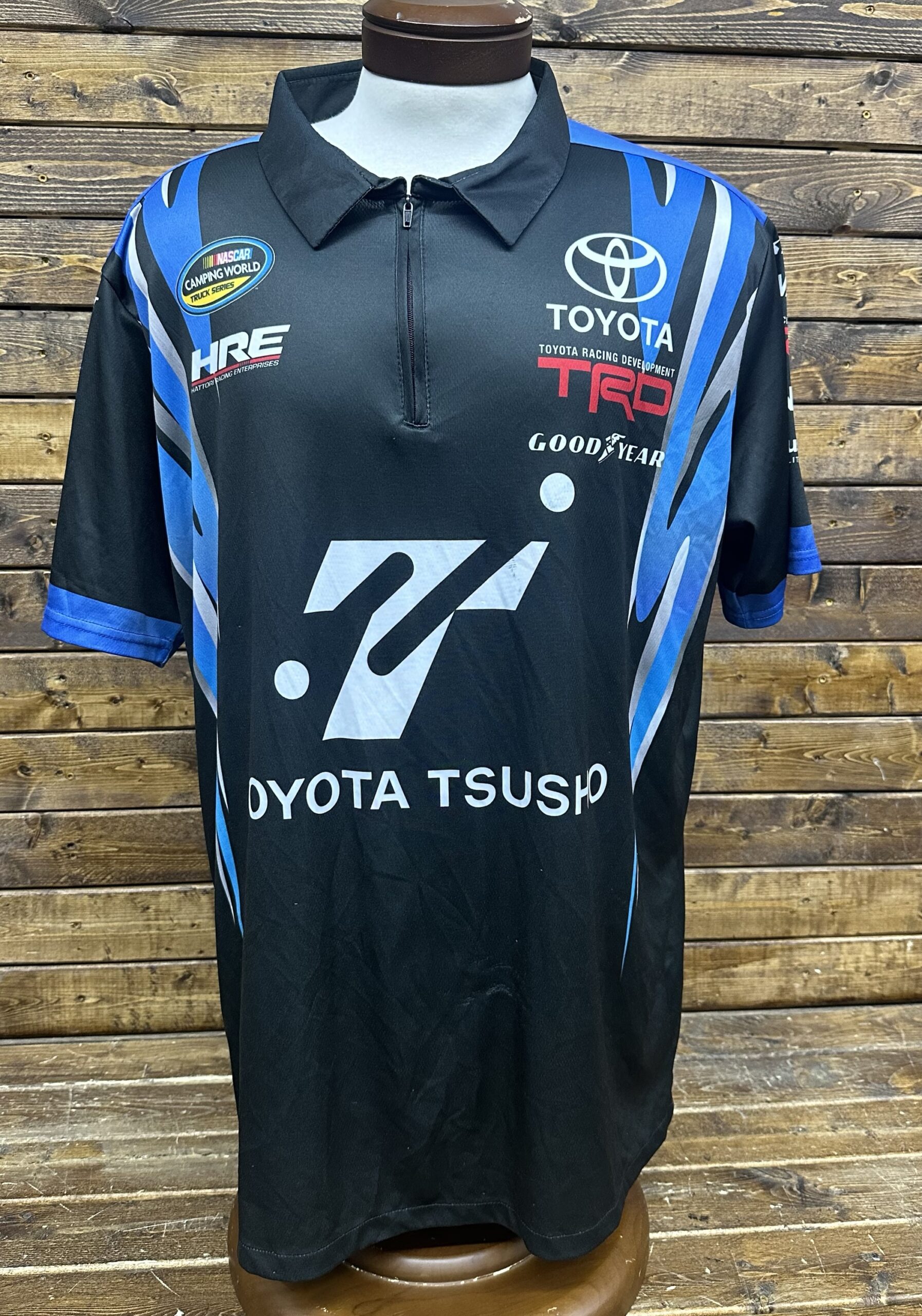 NASCAR Hattori Racing Team Issued Toyota Tsusho Race Used Crew Shirt Size XL