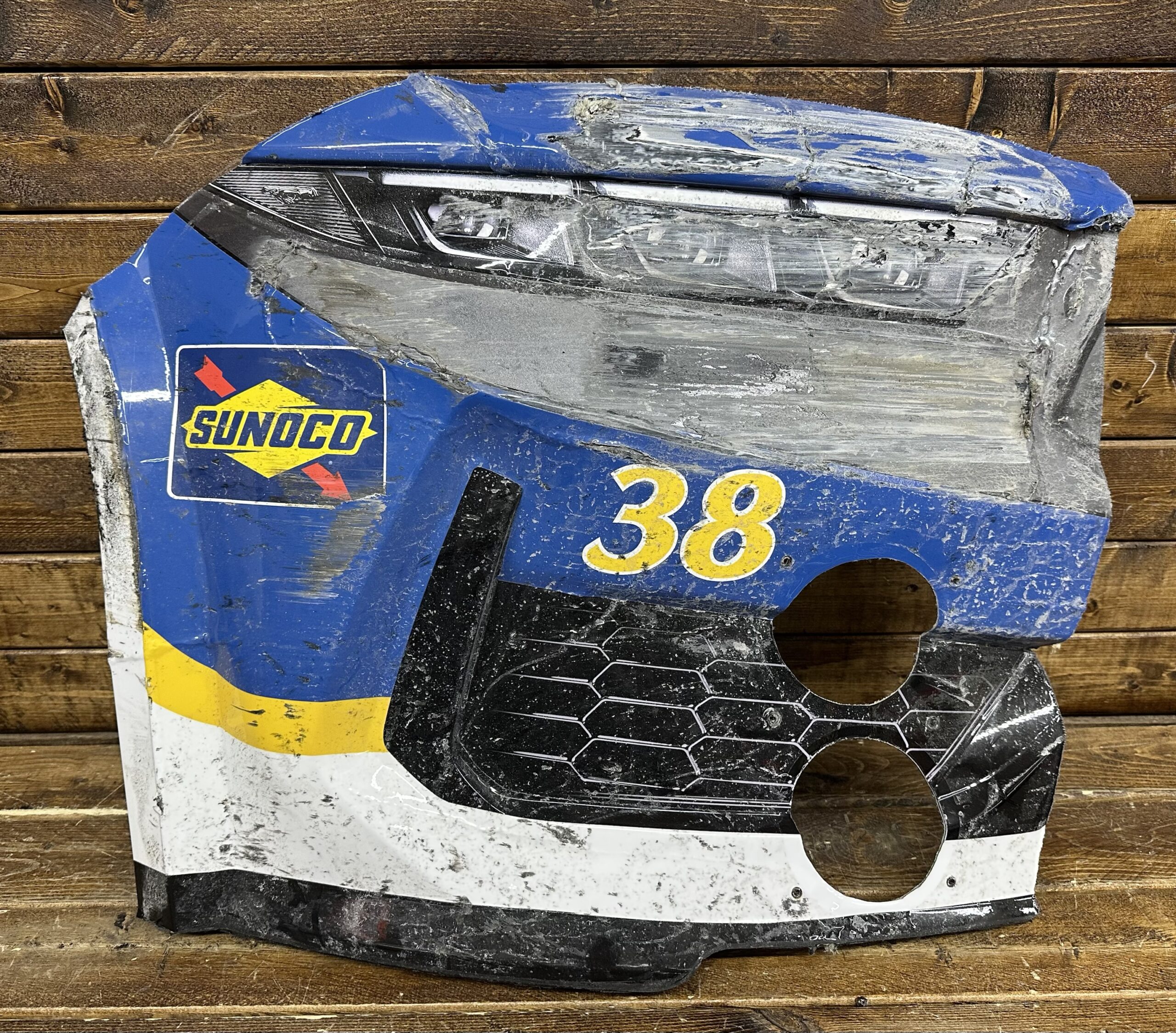 NASCAR #38 Zane Smith 2025 Race Used Horizon Hobby Corner Nose- Dover