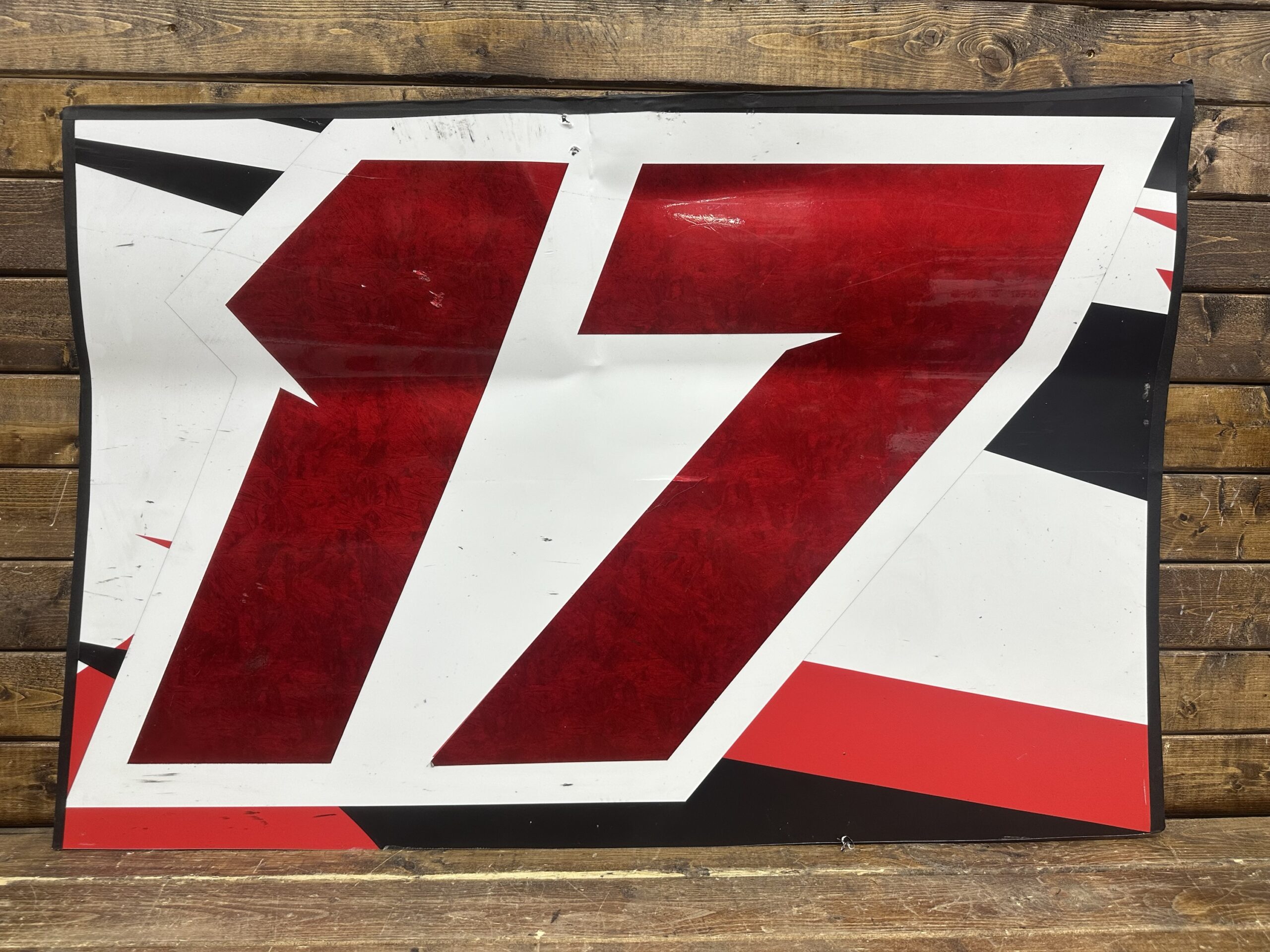 NASCAR #17 Giovanni Ruggiero Race Used TriCon Garage Door Panel