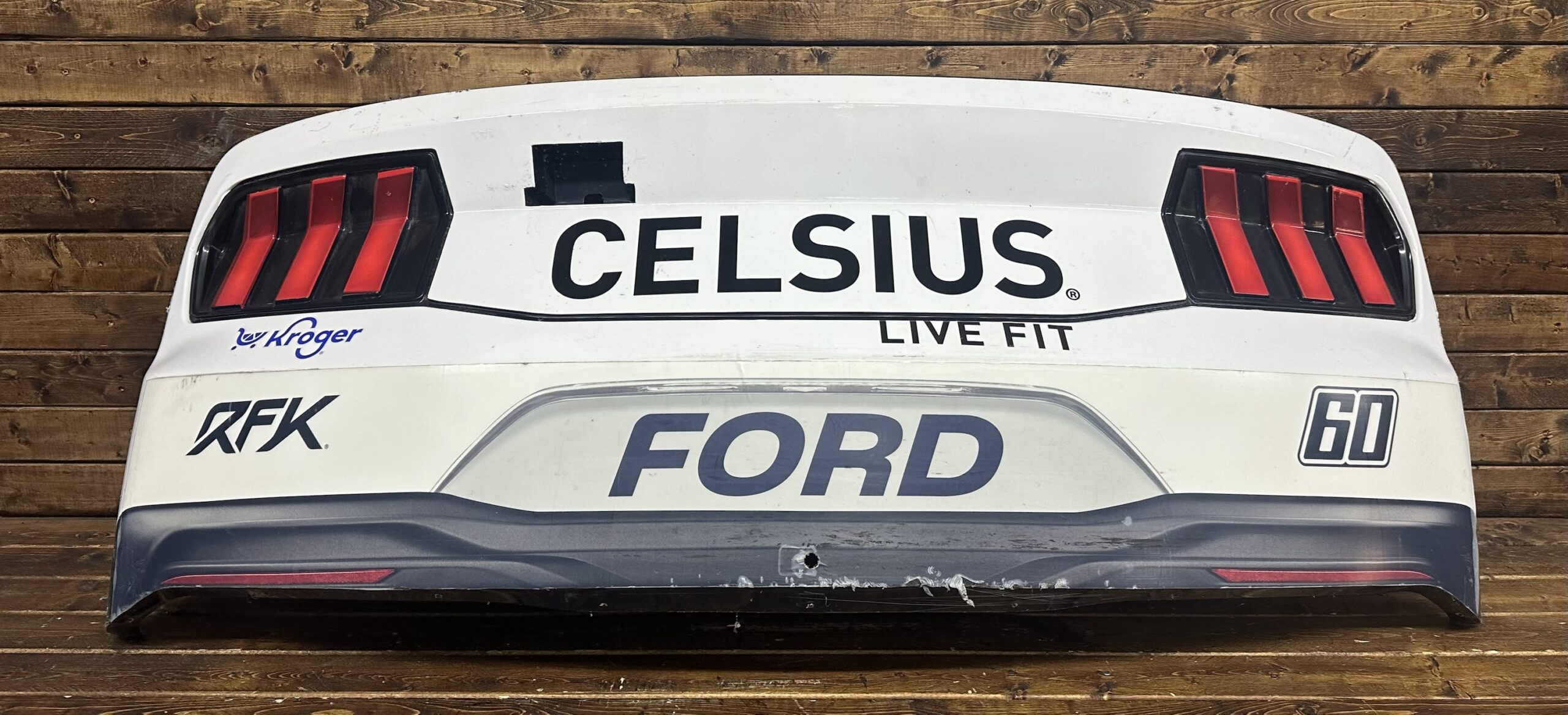 NASCAR #60 Ryan Preece 2025 Talladega Race Used Celsius Rear Bumper
