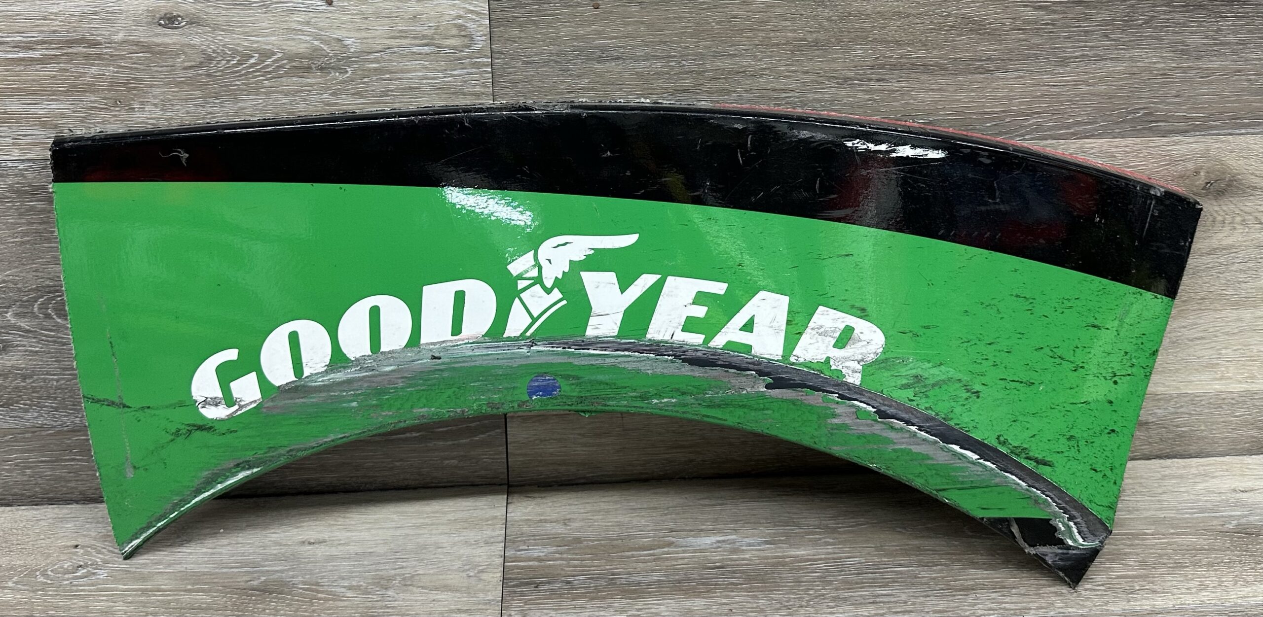 NASCAR #38 Zane Smith 2025 IOWA Race Used Goodyear Fender FRM