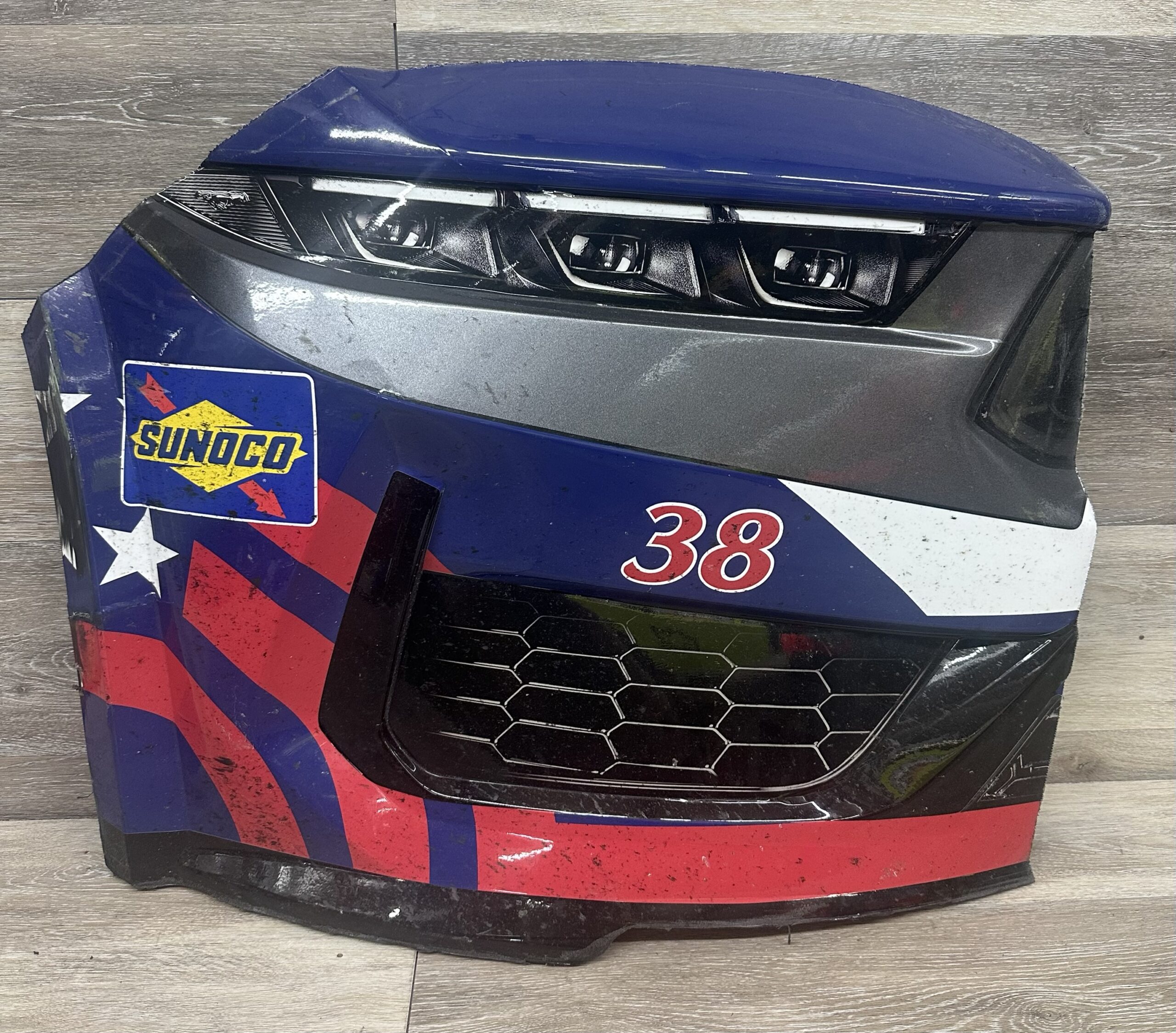 NASCAR #38 Zane Smith 2026 Iowa Race Used Patriotic Corner Nose FRM