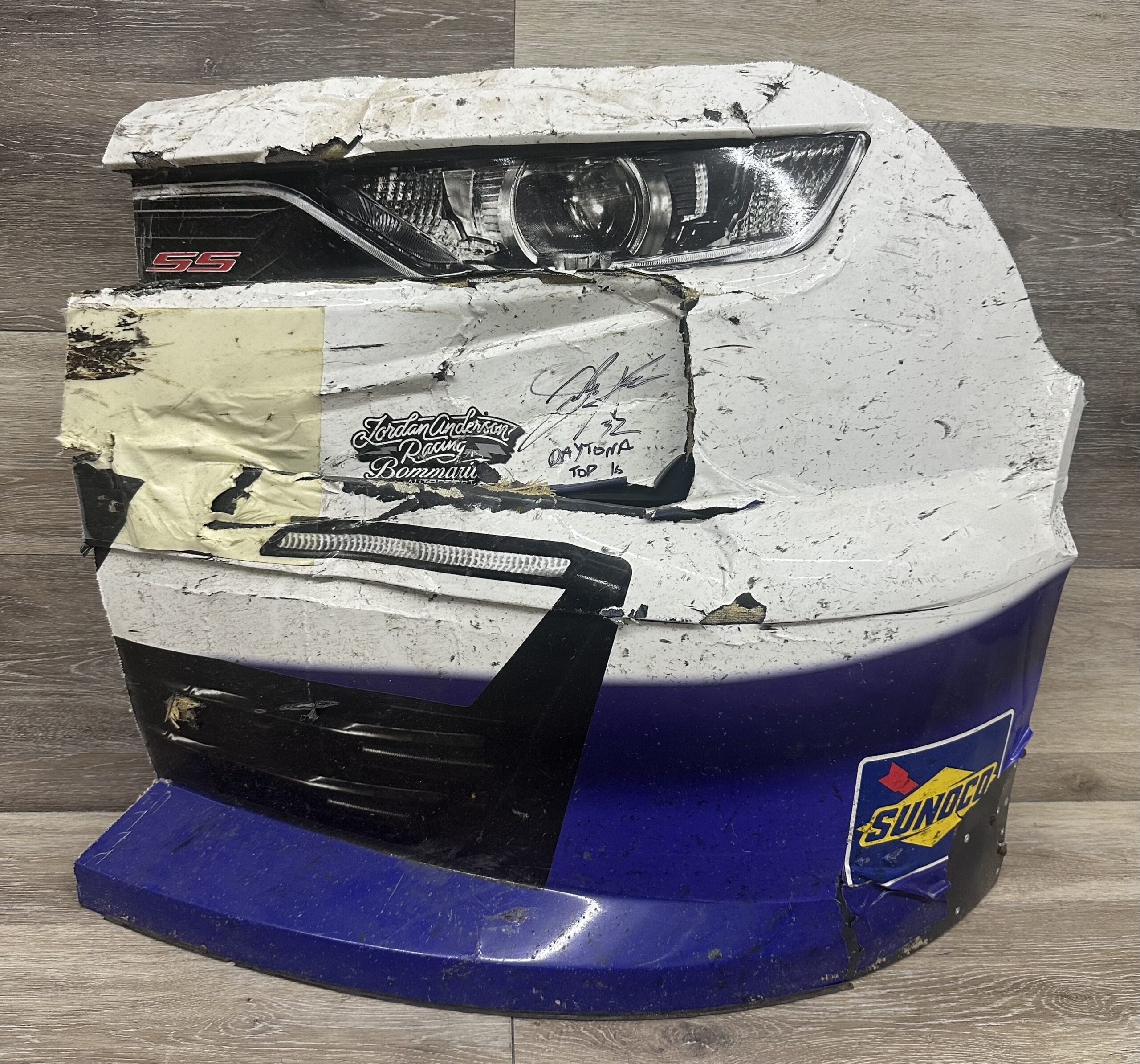 NASCAR #32 Jordan Anderson 2024 Daytona Race Used AUTOGRAPHED Corner Nose