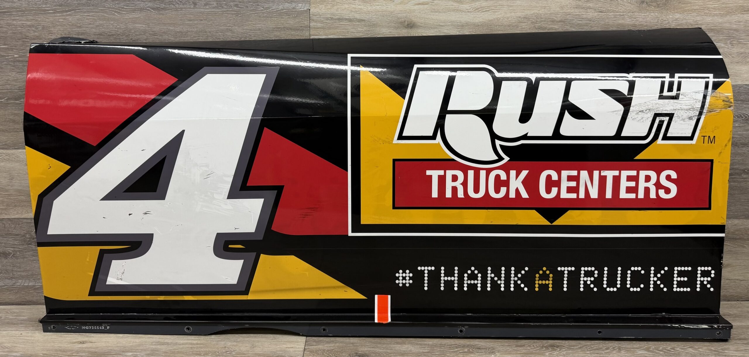 NASCAR #4 Noah Gragson 2026 Race Used Rush Truck Centers Door Panel- Bristol