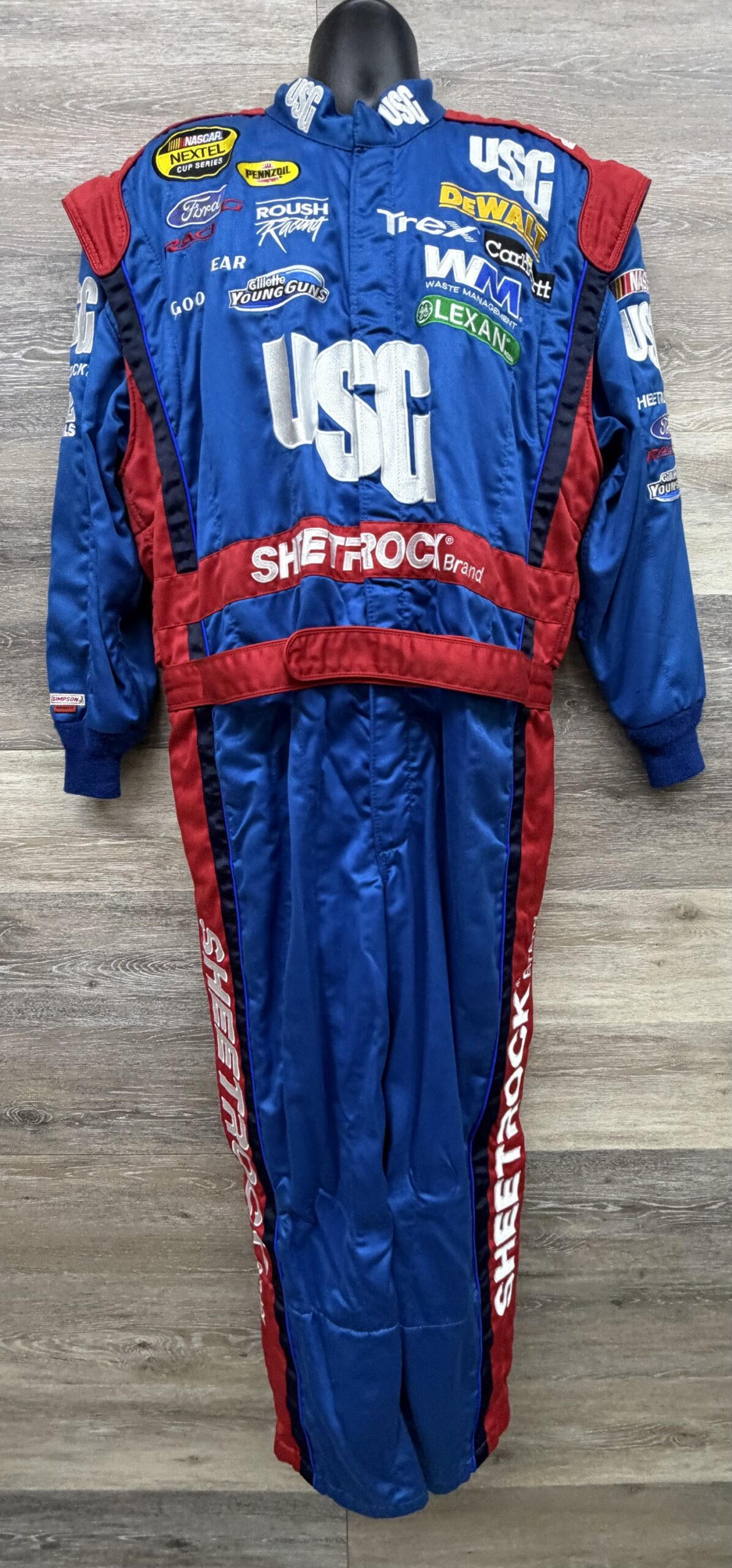 NASCAR #17 Matt Kenseth Race Used Team Issued Crew Fire Suit C44/W34/L26 SFI Rated 3-2A/5