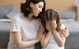 Mom helping daughter with coregulation.