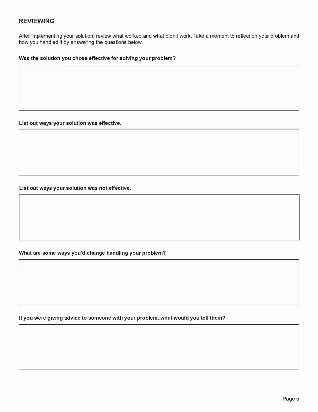 Dbt problem solving worksheet editable fillable printable pdf