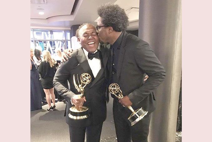 W. Kamau Bell with "United Shades of America" executive producer, Donny Jackson