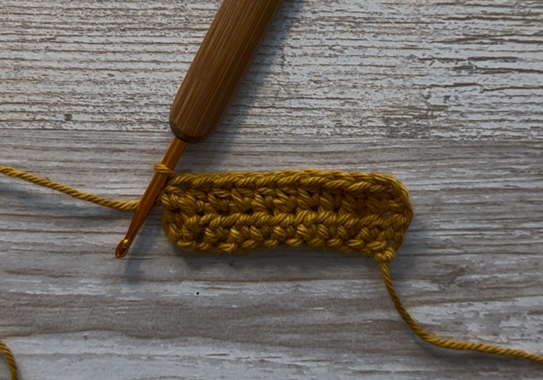2 rows of half double crochet stitches