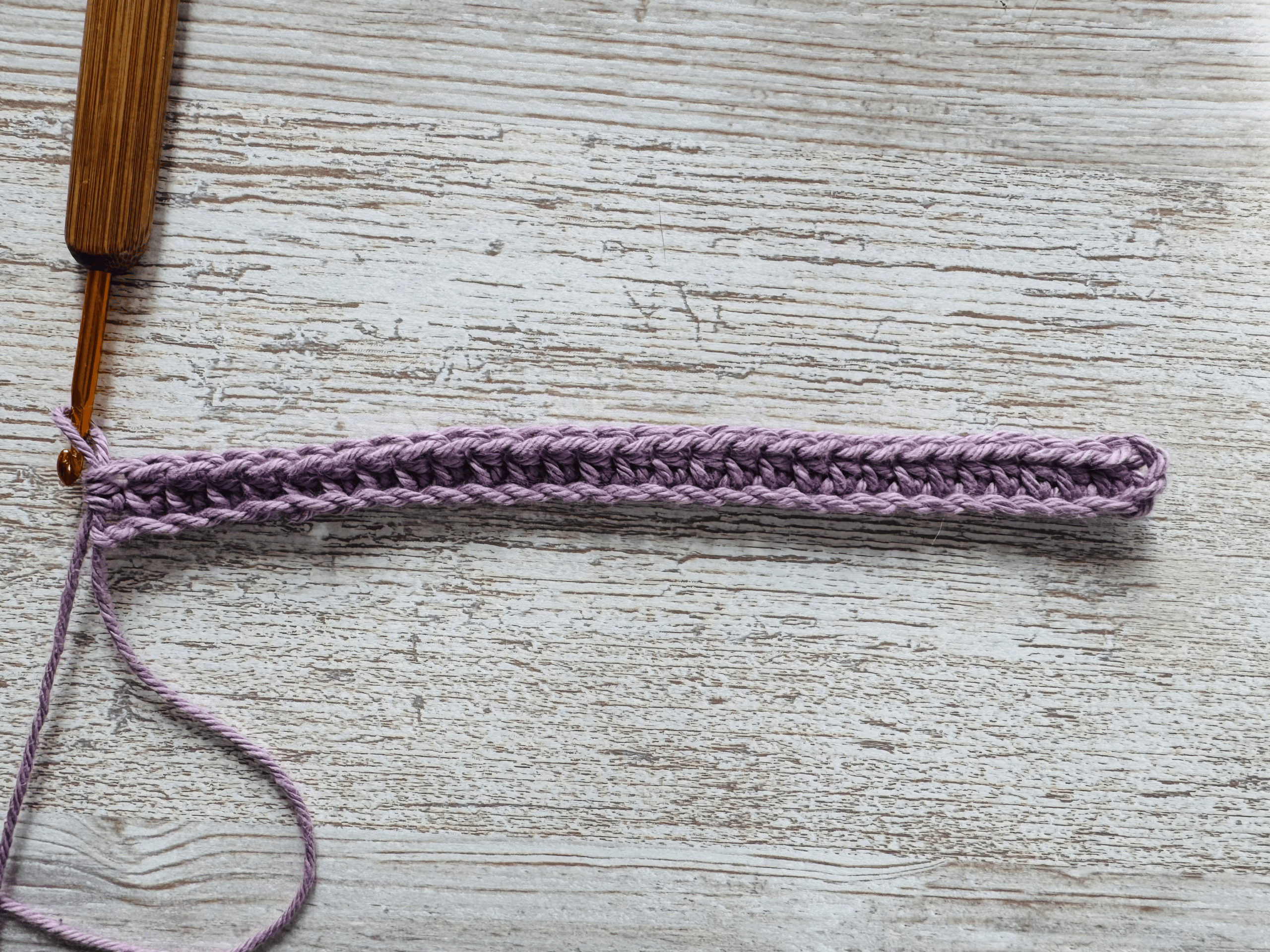 A finished row of 30 hdc