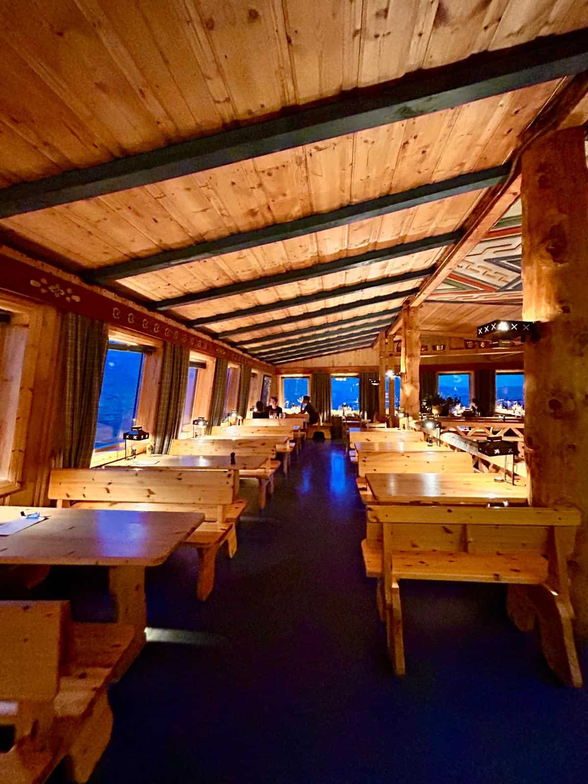 dining hall at Leirvassbu Tourist Cabin