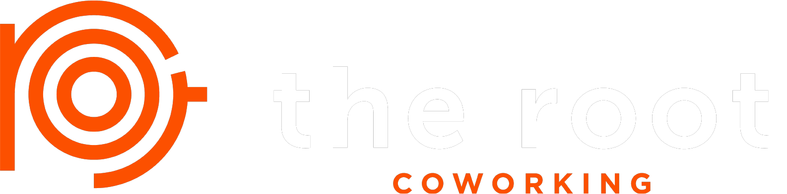 the root coworking horizontal logo white