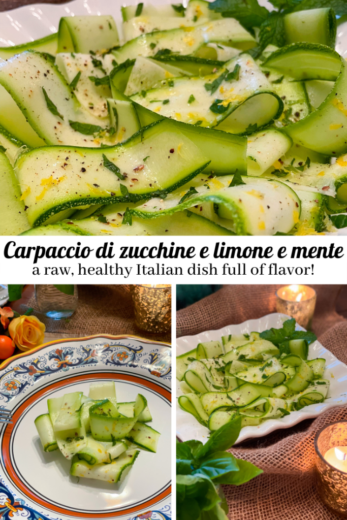 Carpaccio di zucchine e limone e mente | Zucchini Ribbon with Lemon and Mint | Italian Dinner Party Recipe