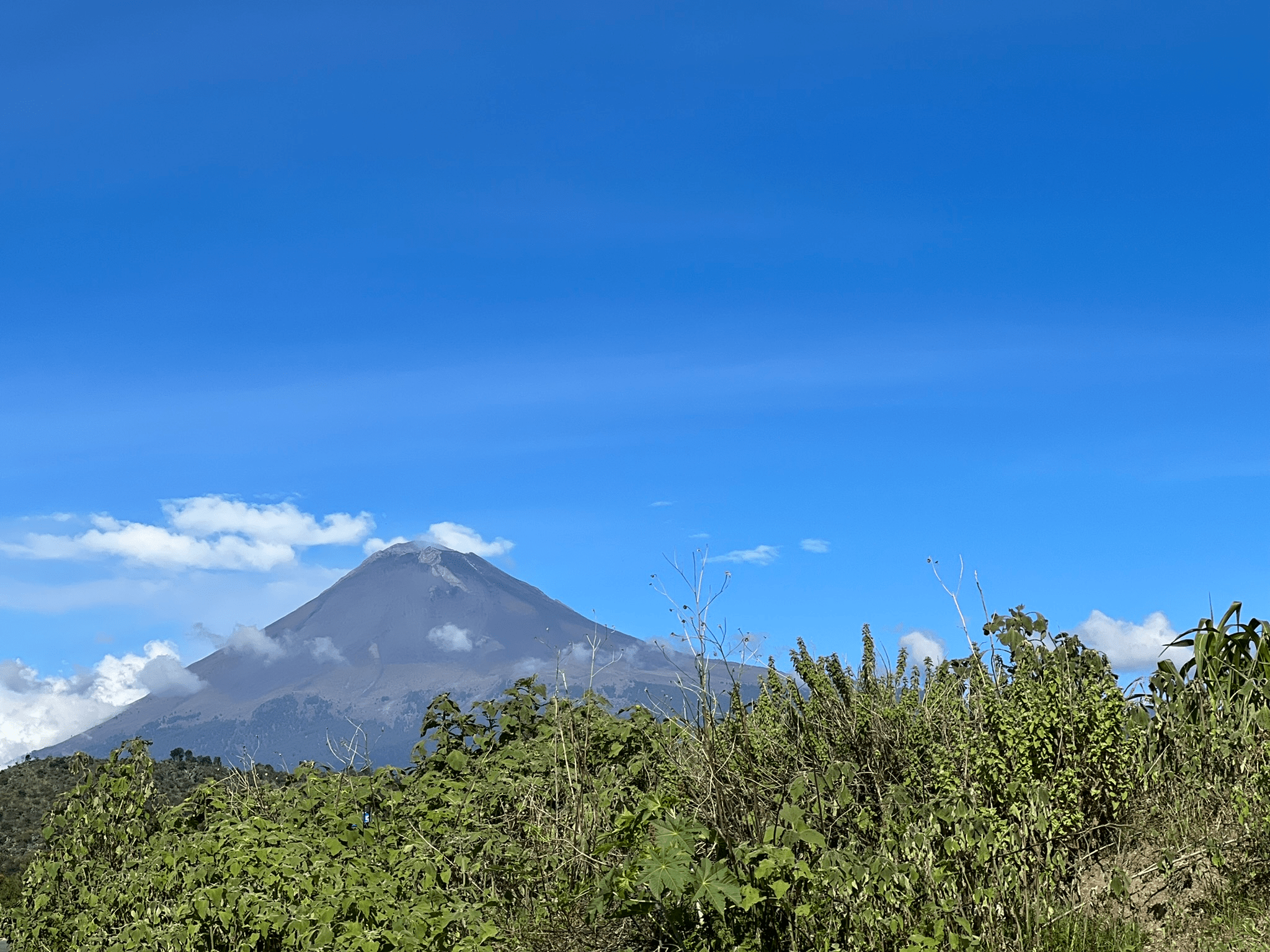 Popocatépetl Volcano in the background`