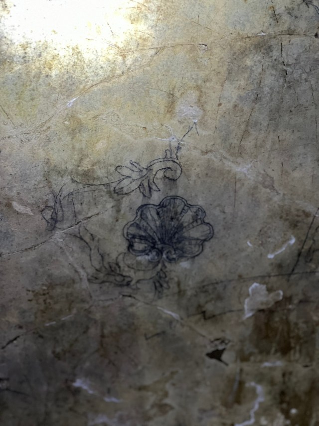 Shell drawing preserved on a shelter wall beneath Valletta