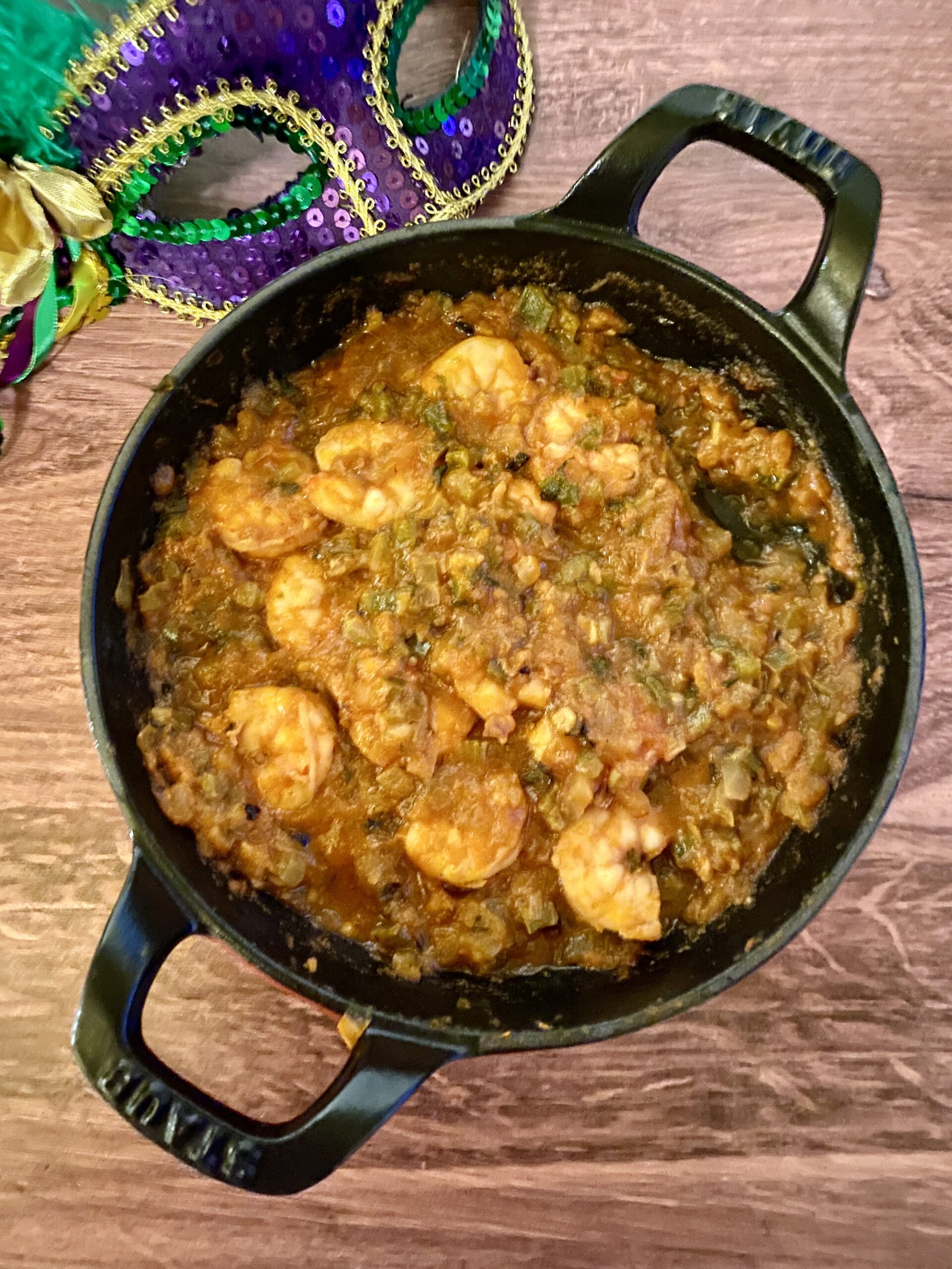 Cajun Smothered Shrimp with Green Onion Rice