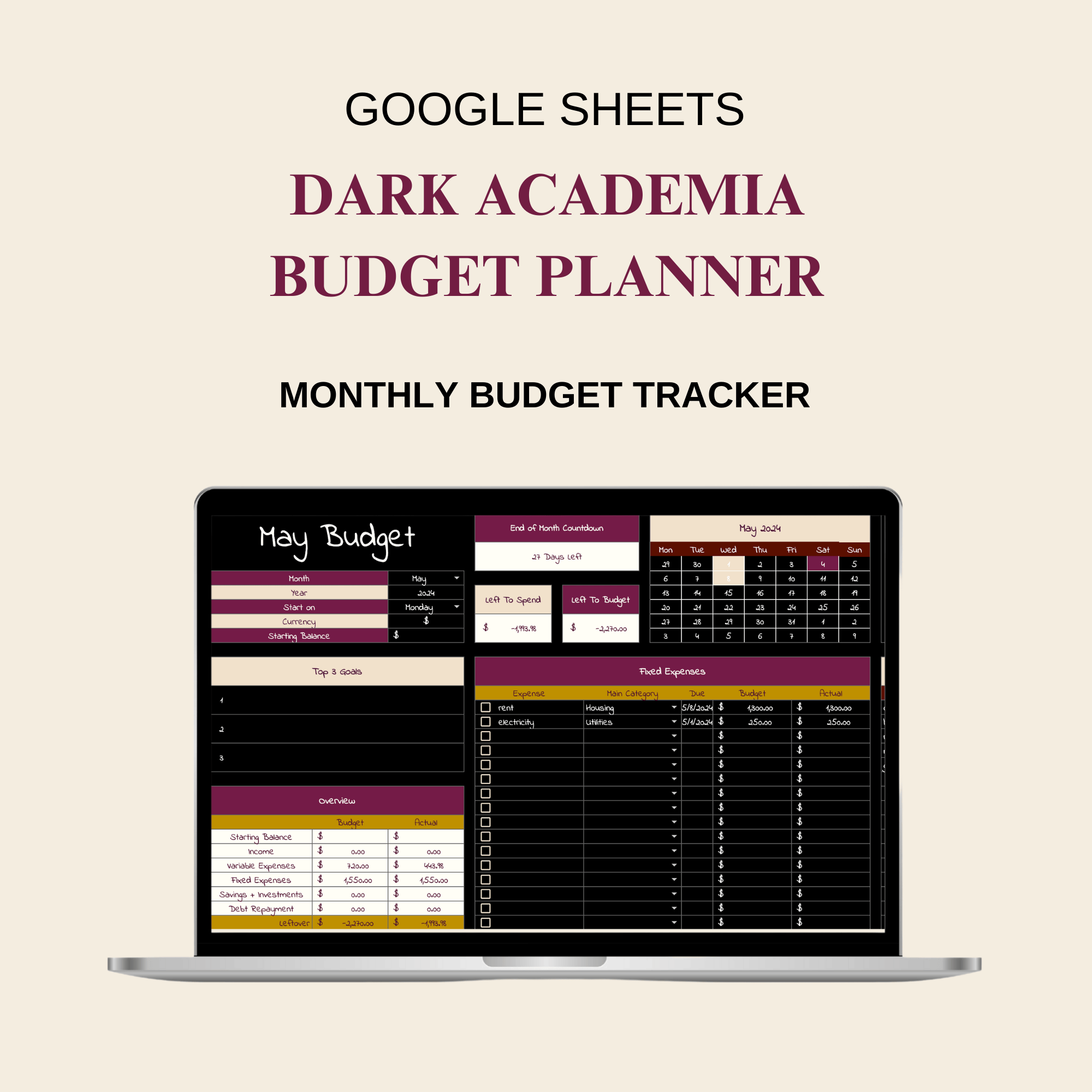 Google Sheet Budget Planner