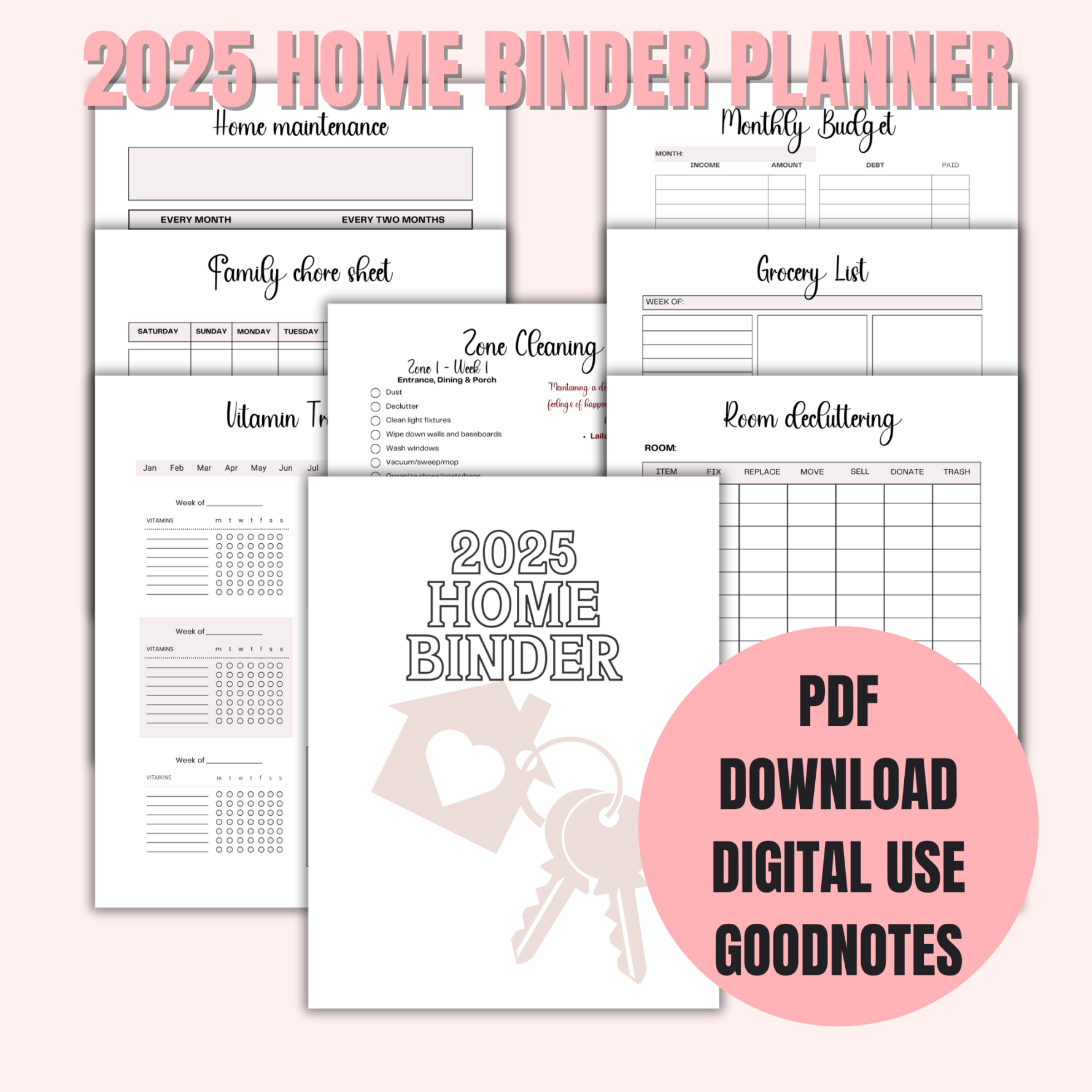 2025 Home Binder Planner