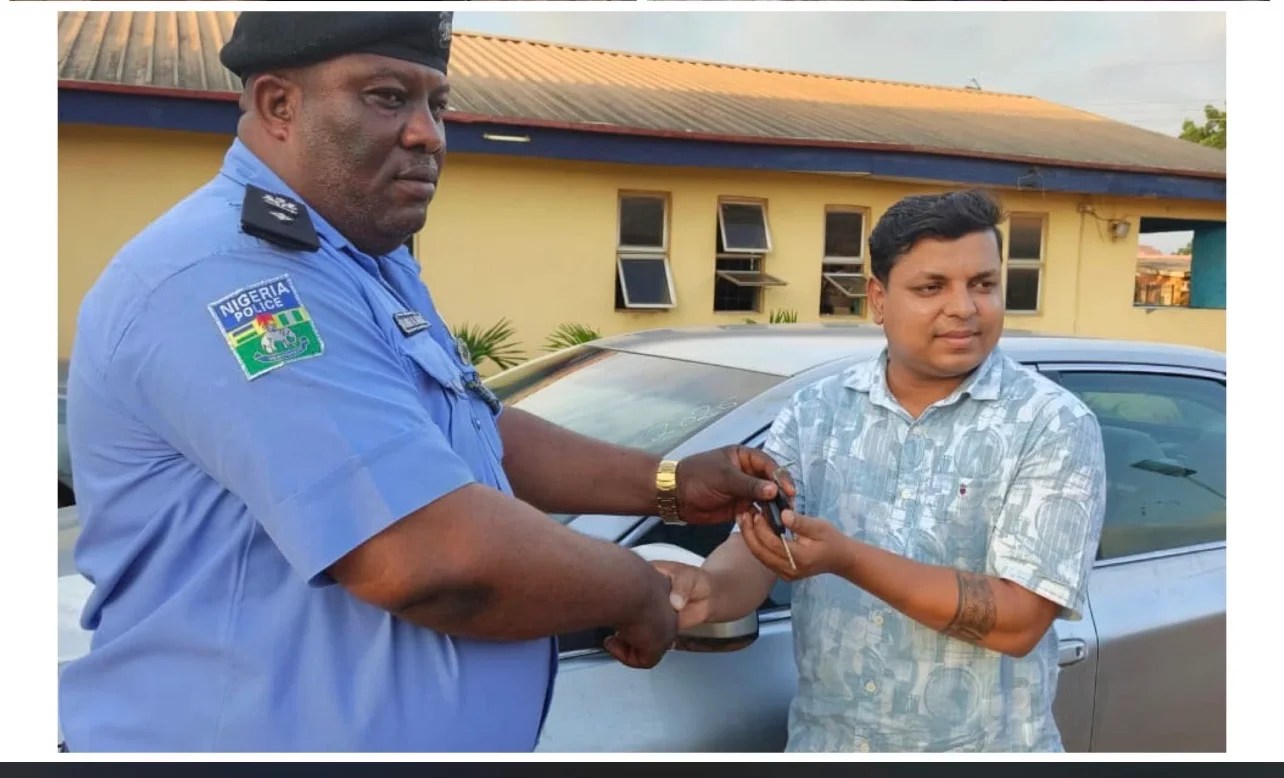The Indian national receiving his car