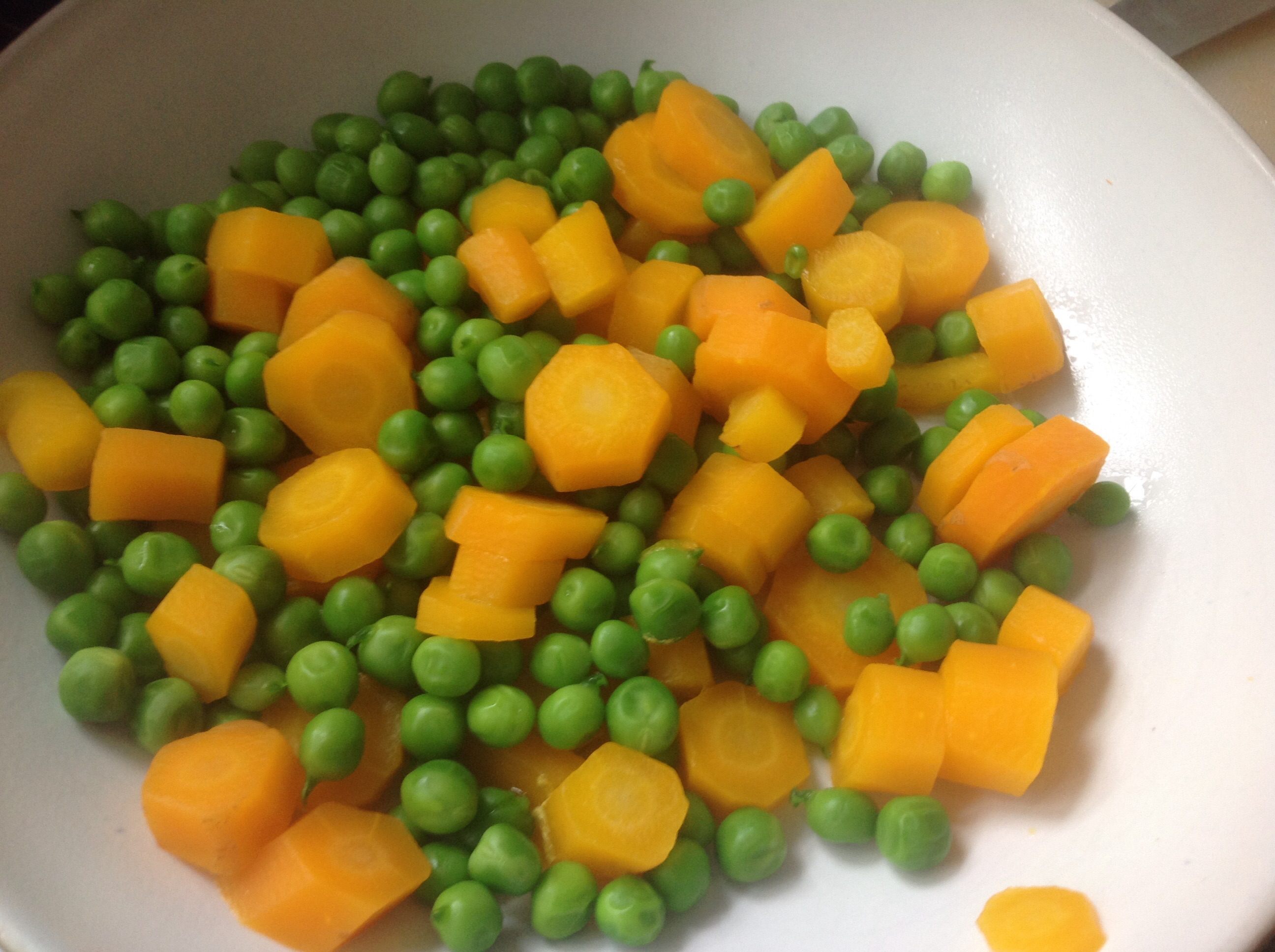 Garden peas and carrots