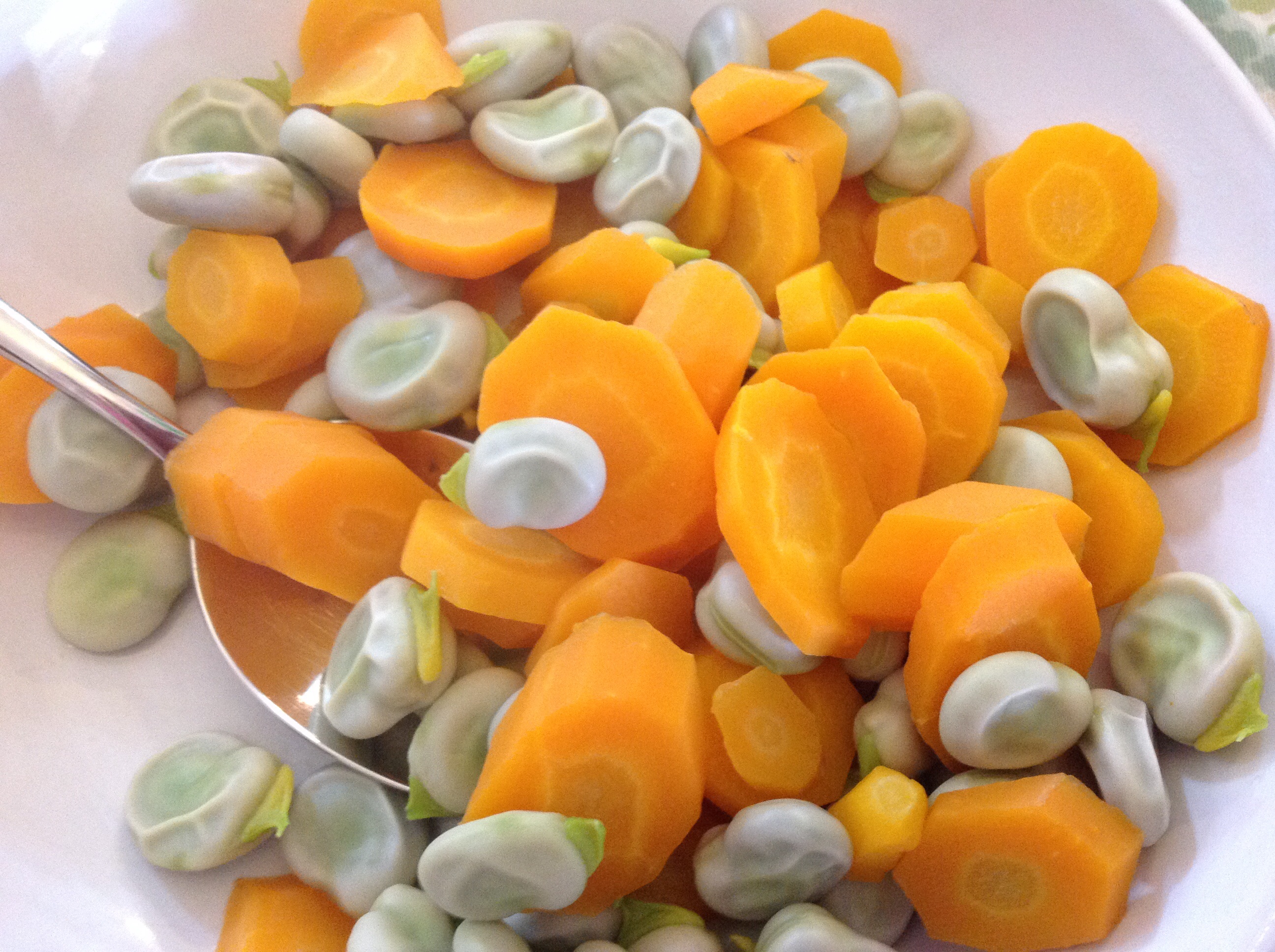 Cooked Broad beans with Carrots