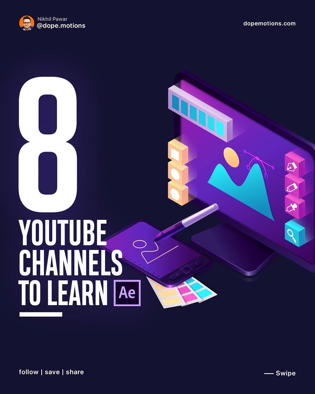 8 youtube channels to learn after effects