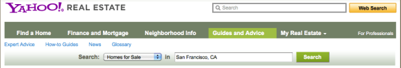 Yahoo Real Estate Page