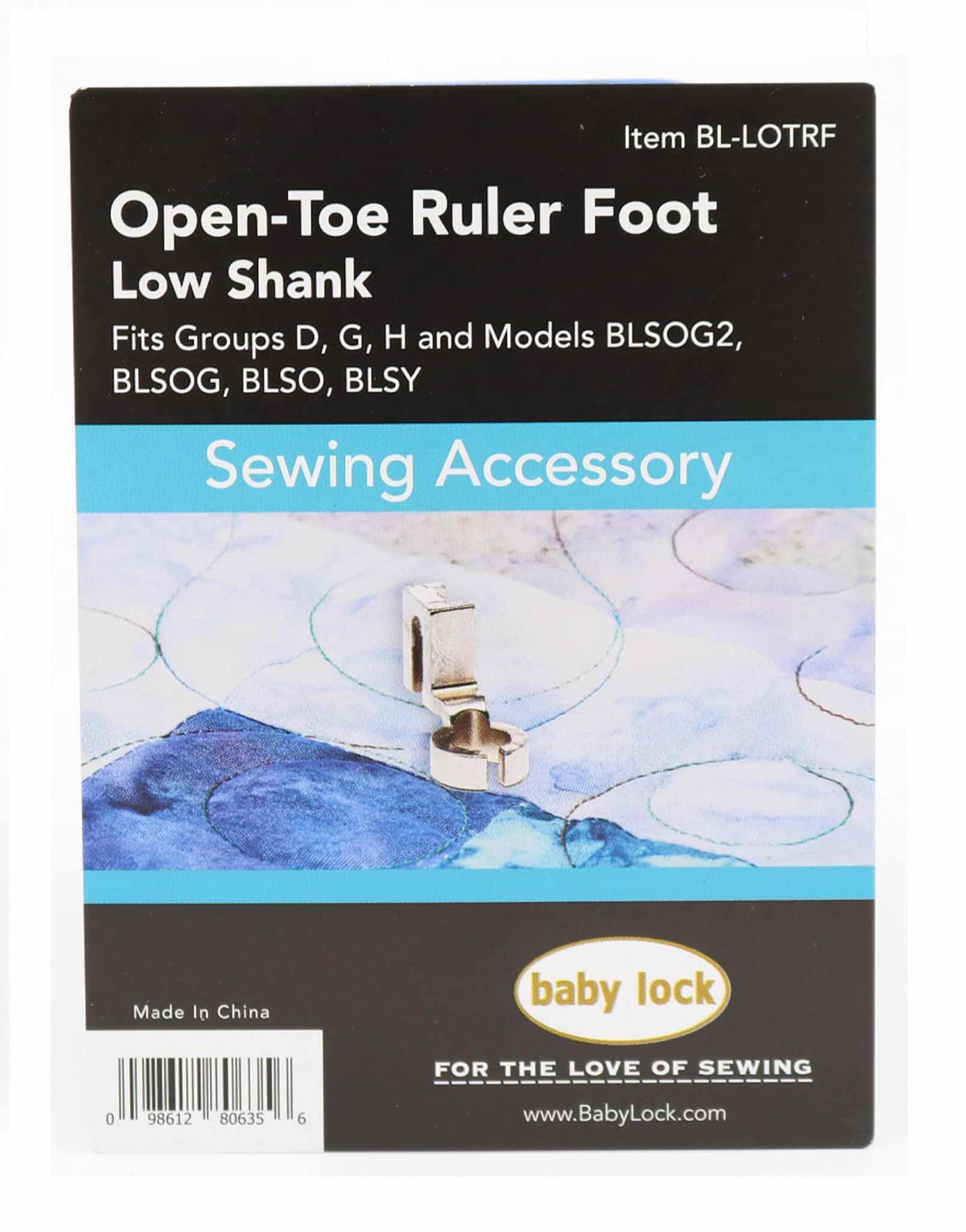 Baby Lock Open Toe Ruler FootLow Shank Quilting Foot BLLOTRF The