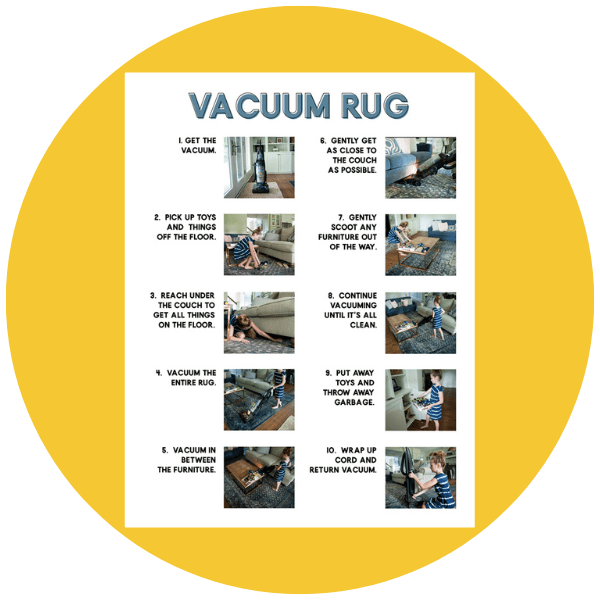 Vacuum Rug Step-By-Step Chore Guides