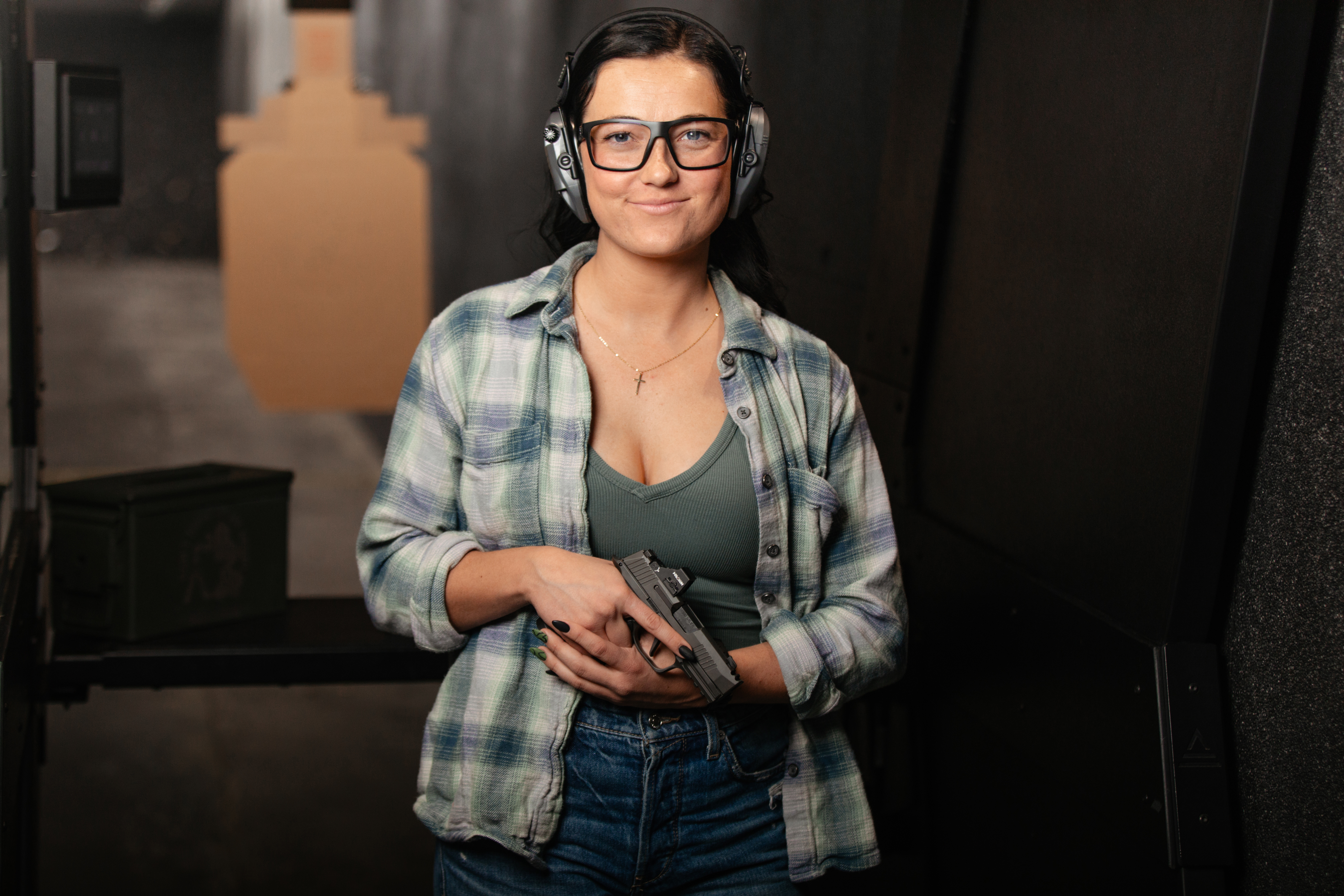 Katie, firearms instructor for women and families at The Shooting Range AZ in Queen Creek