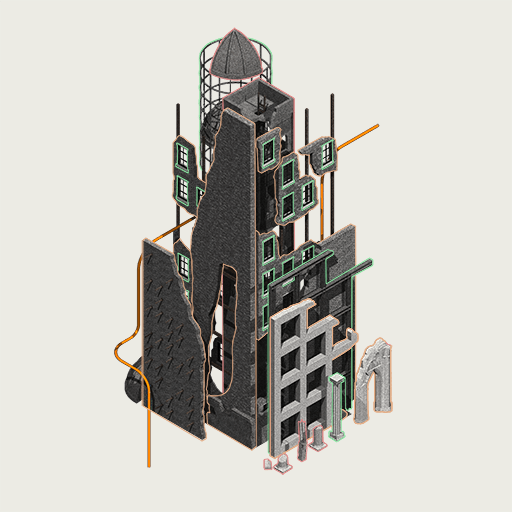 Illustration of the layers of a tall building