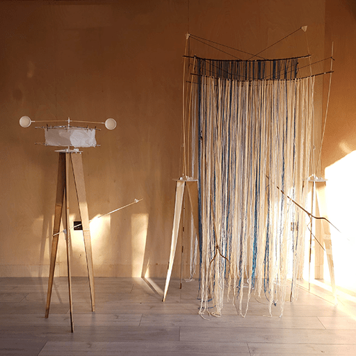 An installation of two sculptural devices for recording Birchmere lake.