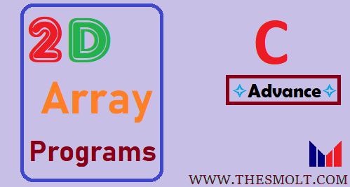Wap 2d array programs in C pass function using Pointer and Parameter ...
