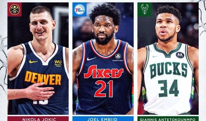 Kia nba most valuable player · giannis antetokounmpo, milwaukee bucks · joel embiid, philadelphia 76ers · nikola jokić, denver nuggets . Jokic Embiid And Antentokounmpo Named Finalists For Nba Mvp
