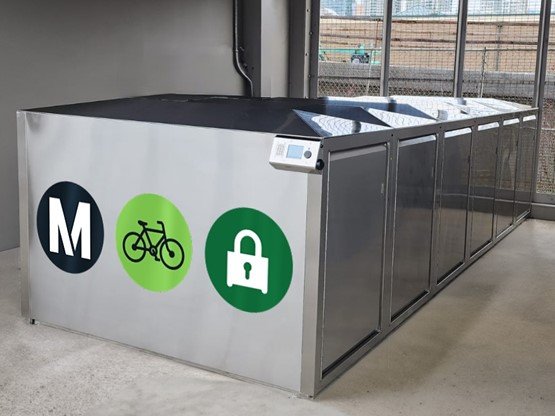 Photo of a Metro Bike Locker