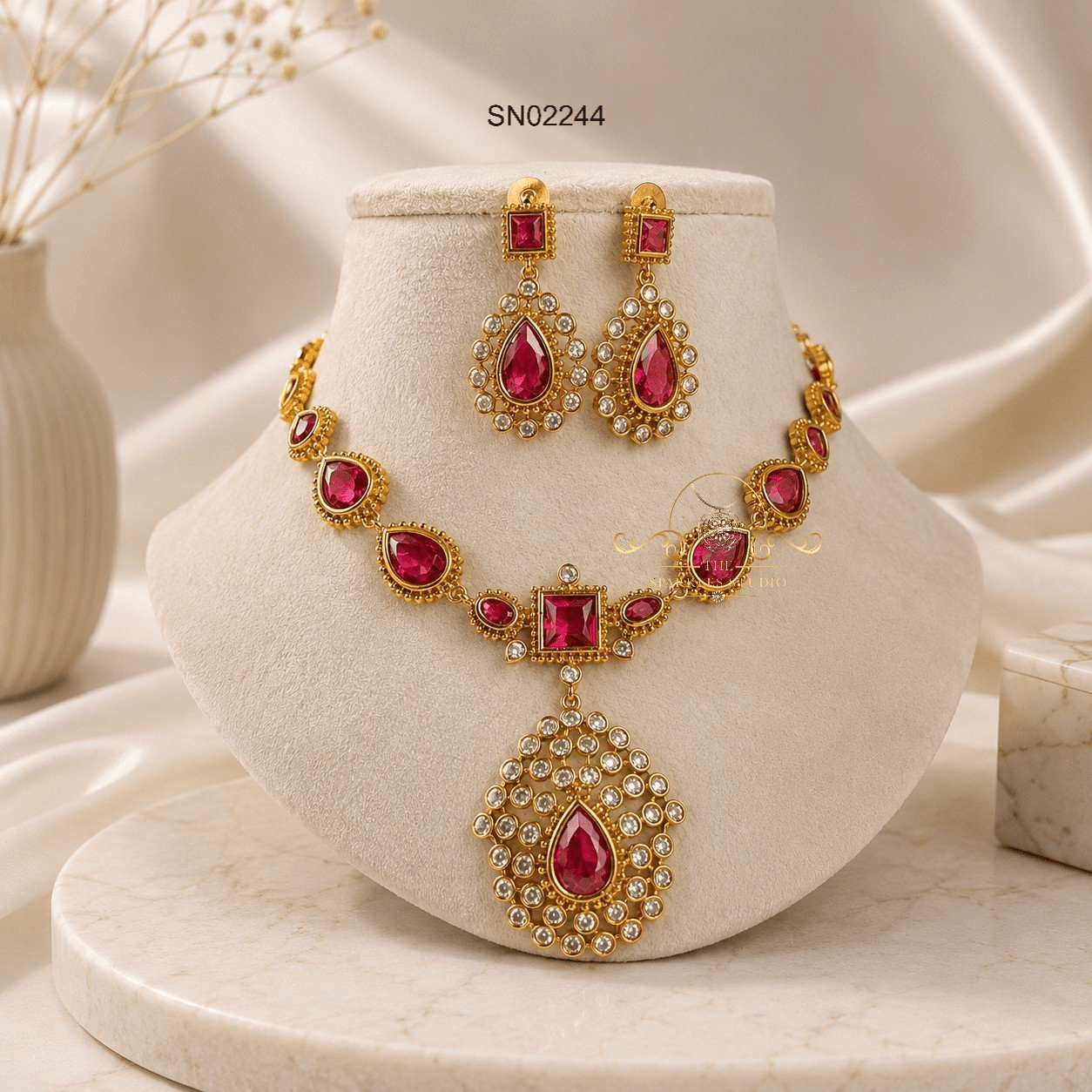 Ruby AD Stone Necklace