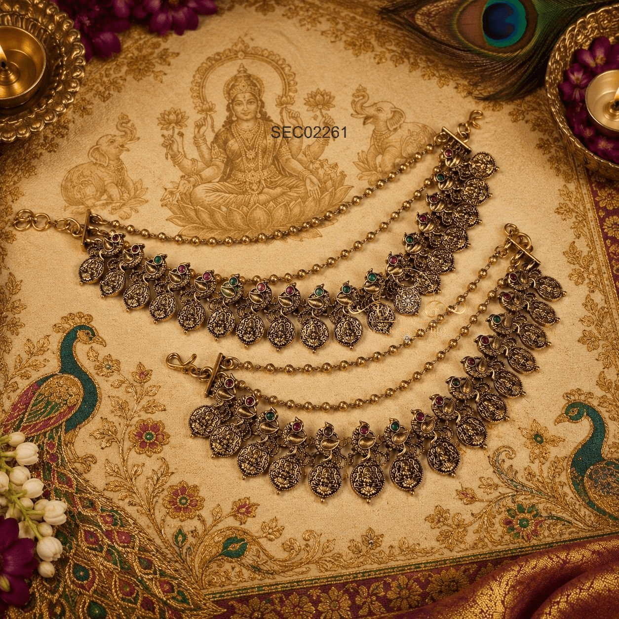 Antique Peacock Kasu Mattal