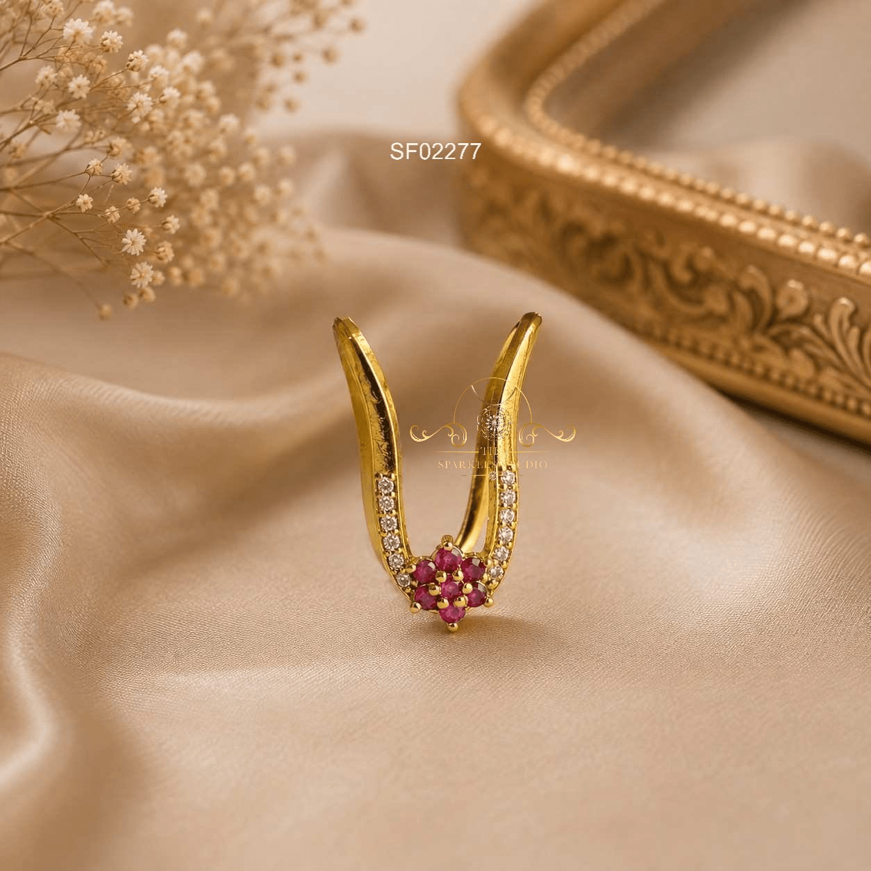 AD Ruby Flower Vanki Ring
