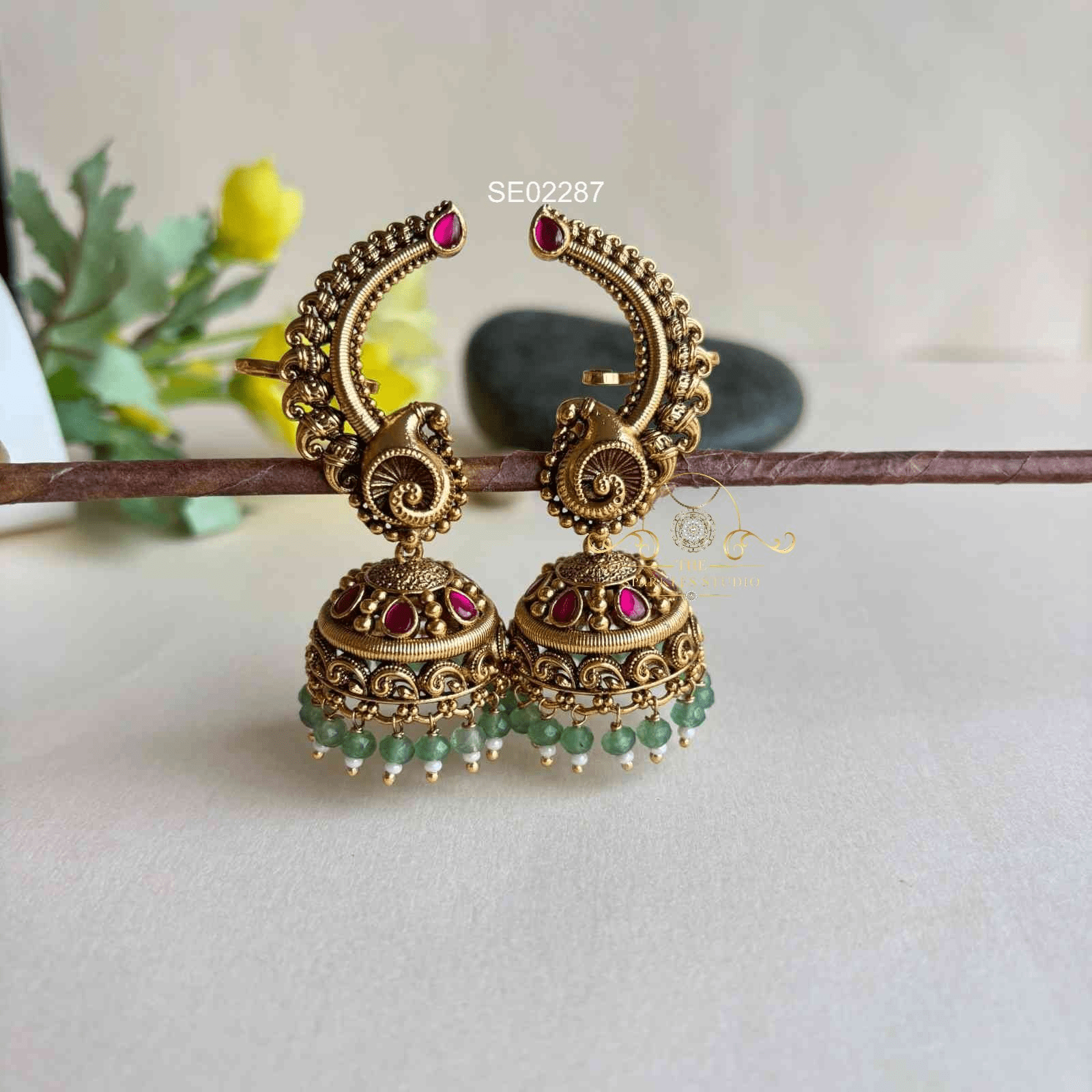 Jadau Antique Jhumkis