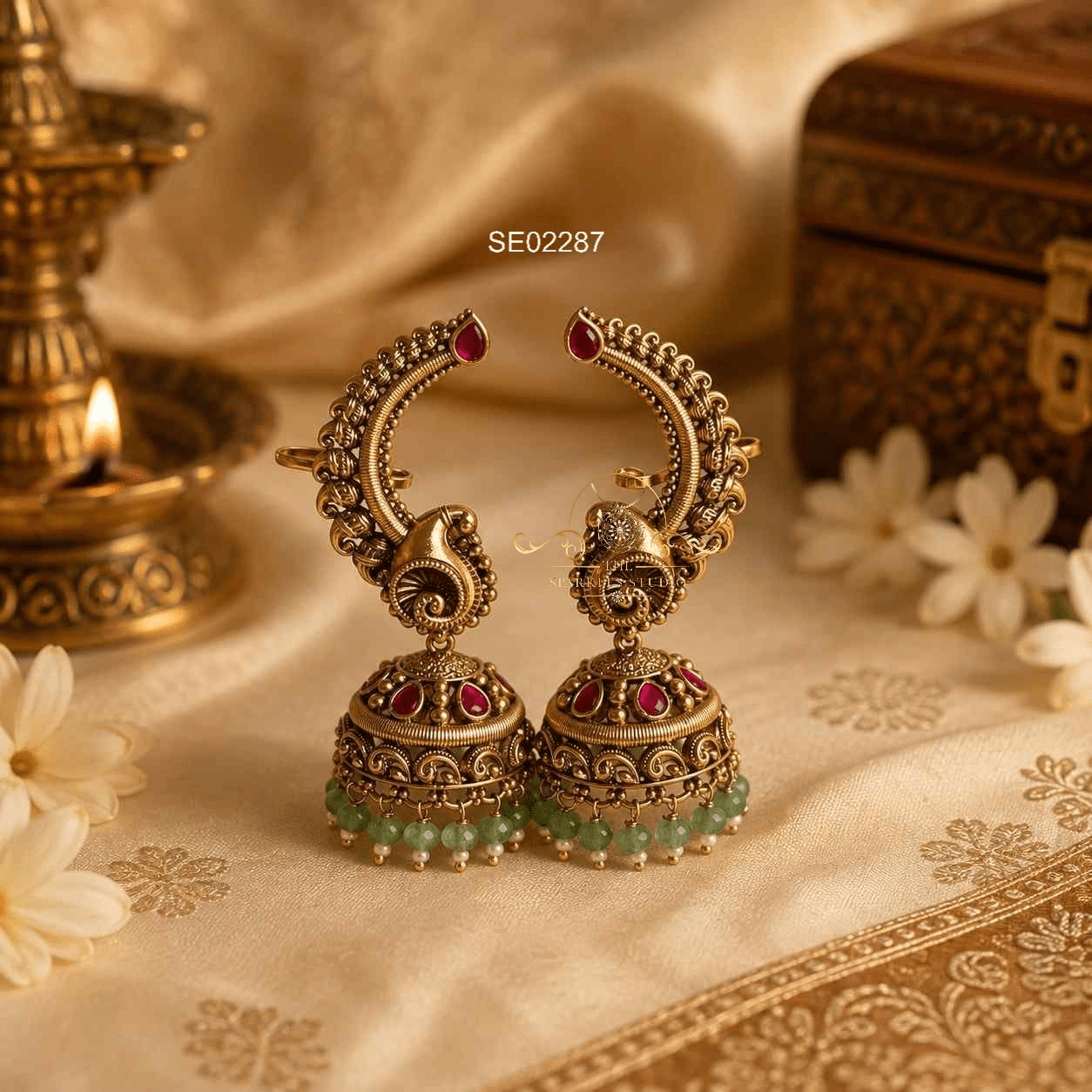 Jadau Antique Jhumkis