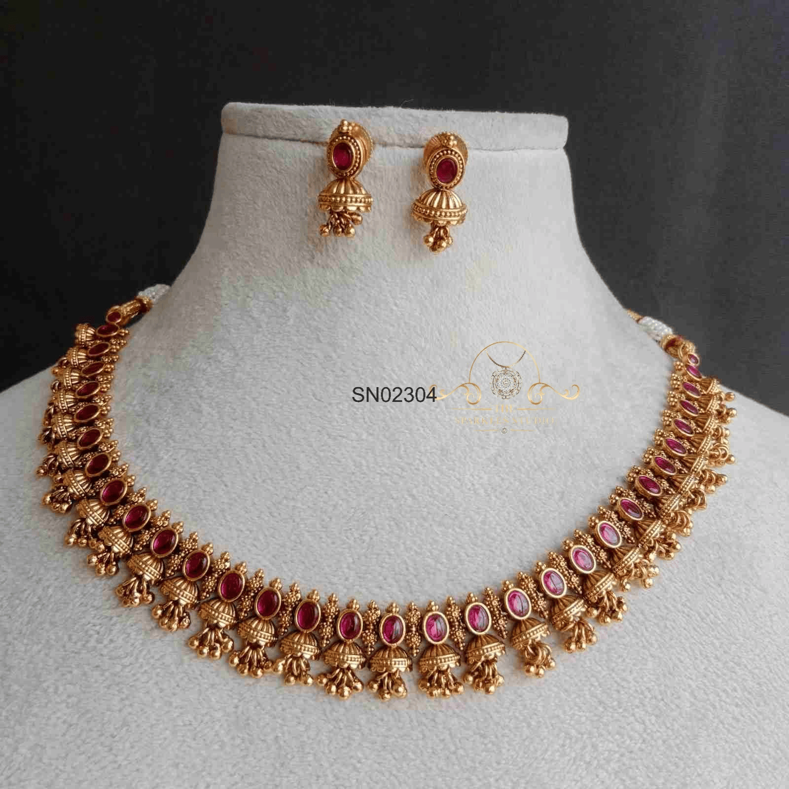 Kemp Stone Necklace with Jhumki