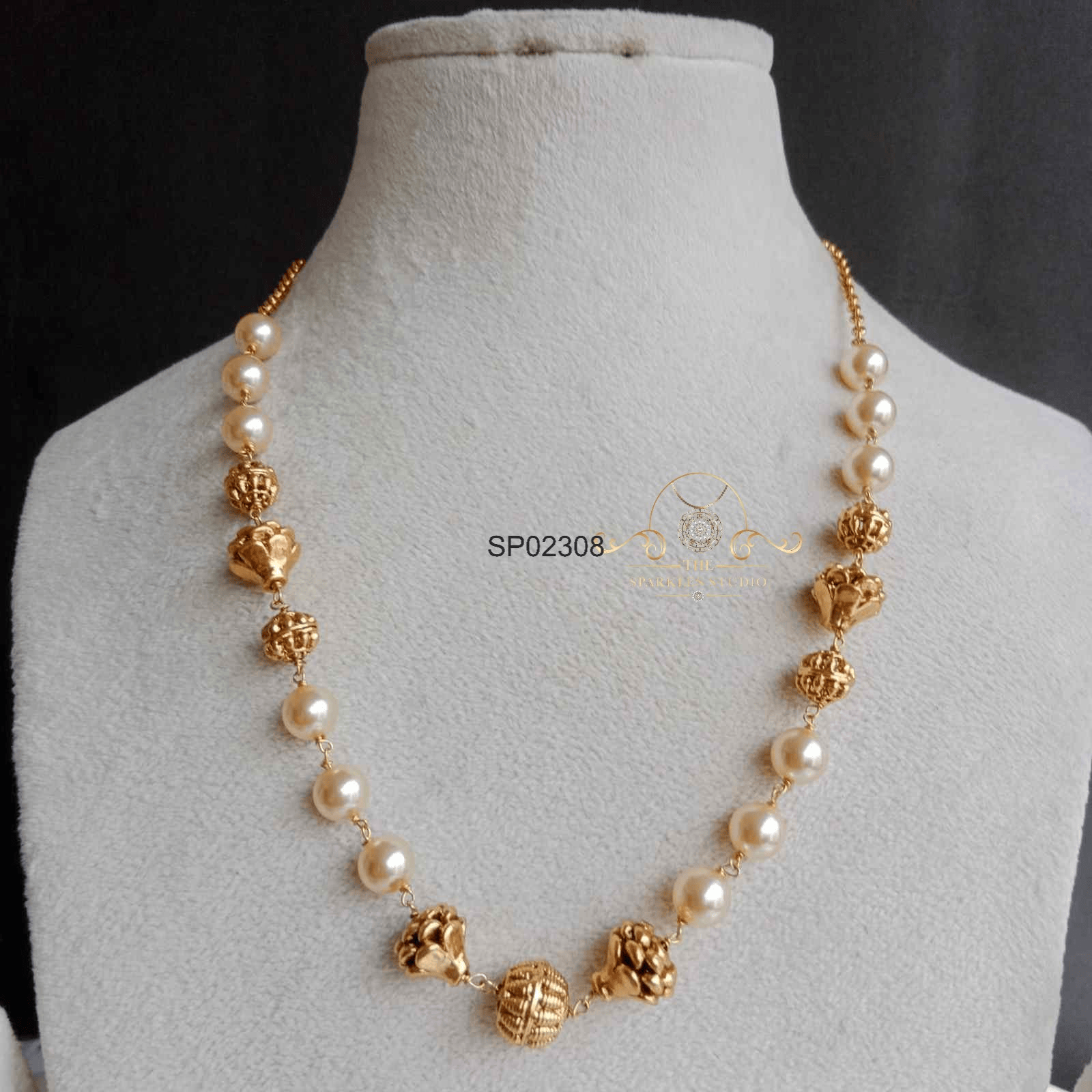 Pearl and Antique Bead Mala