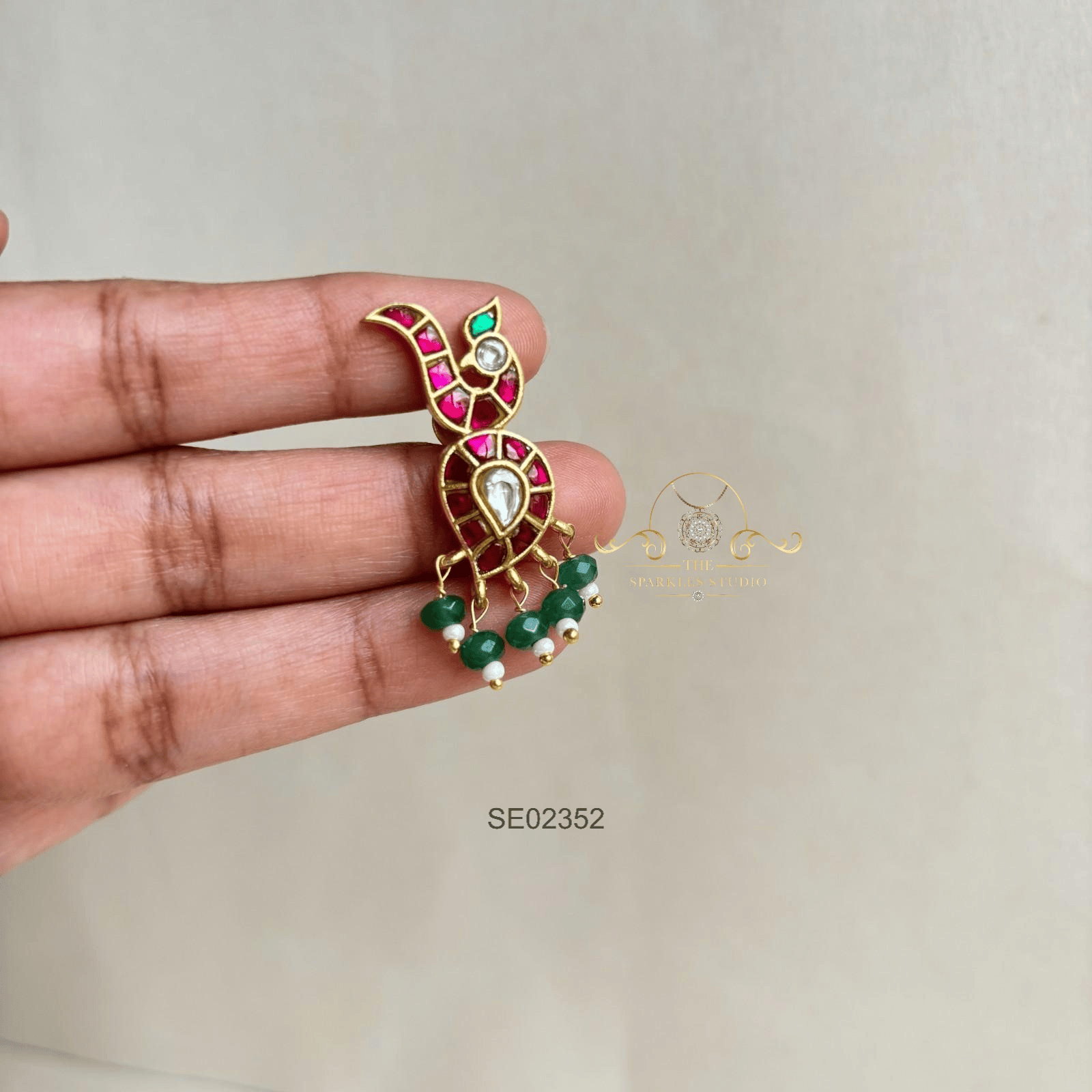 Jadau Peacock Earrings
