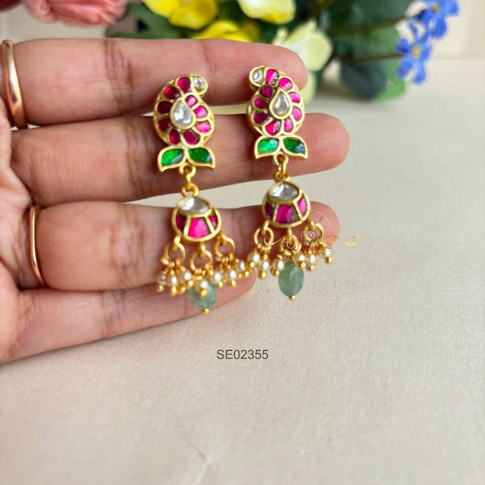 Mango Jadau Drop Earrings