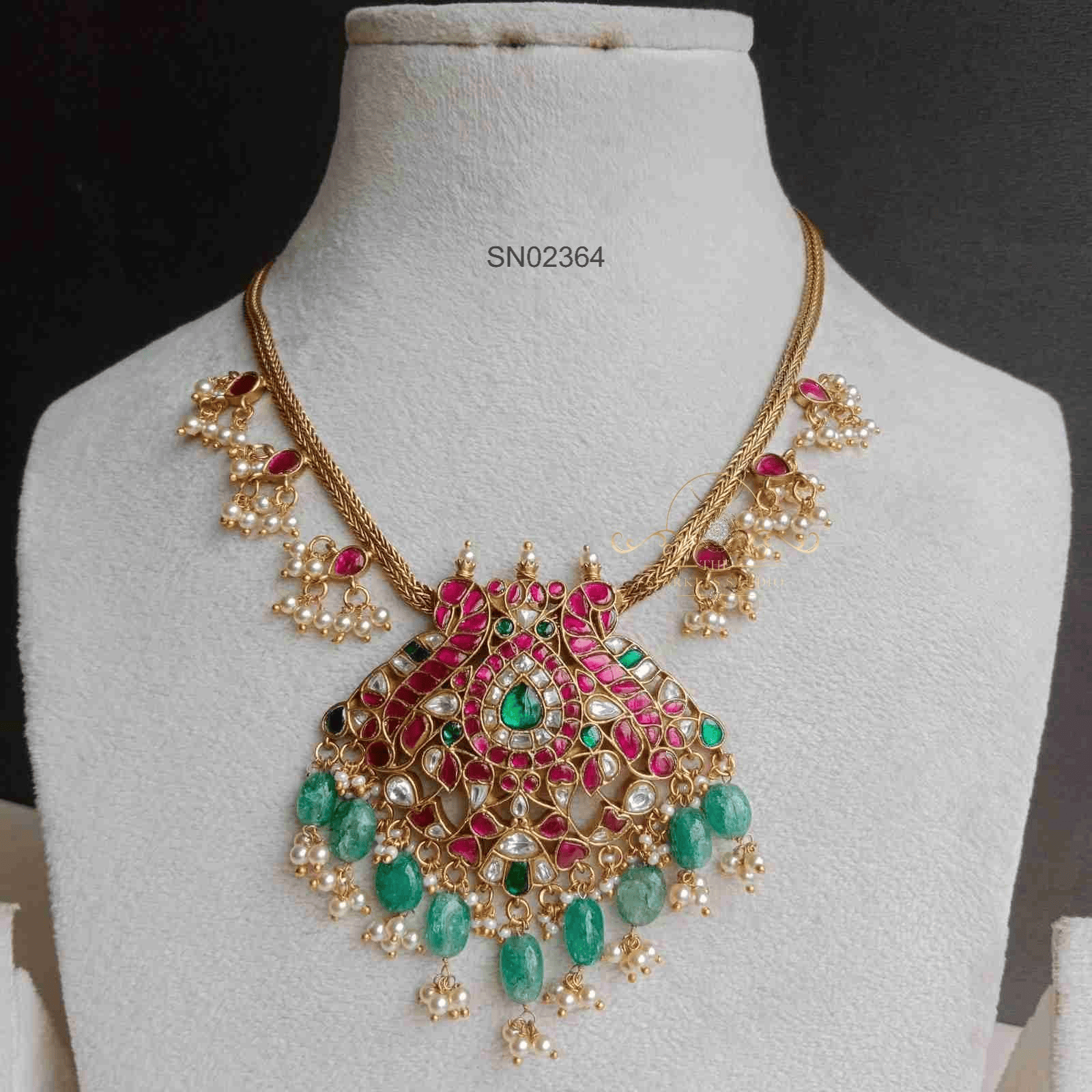 Dual Peacock Jadau Kundan Necklace