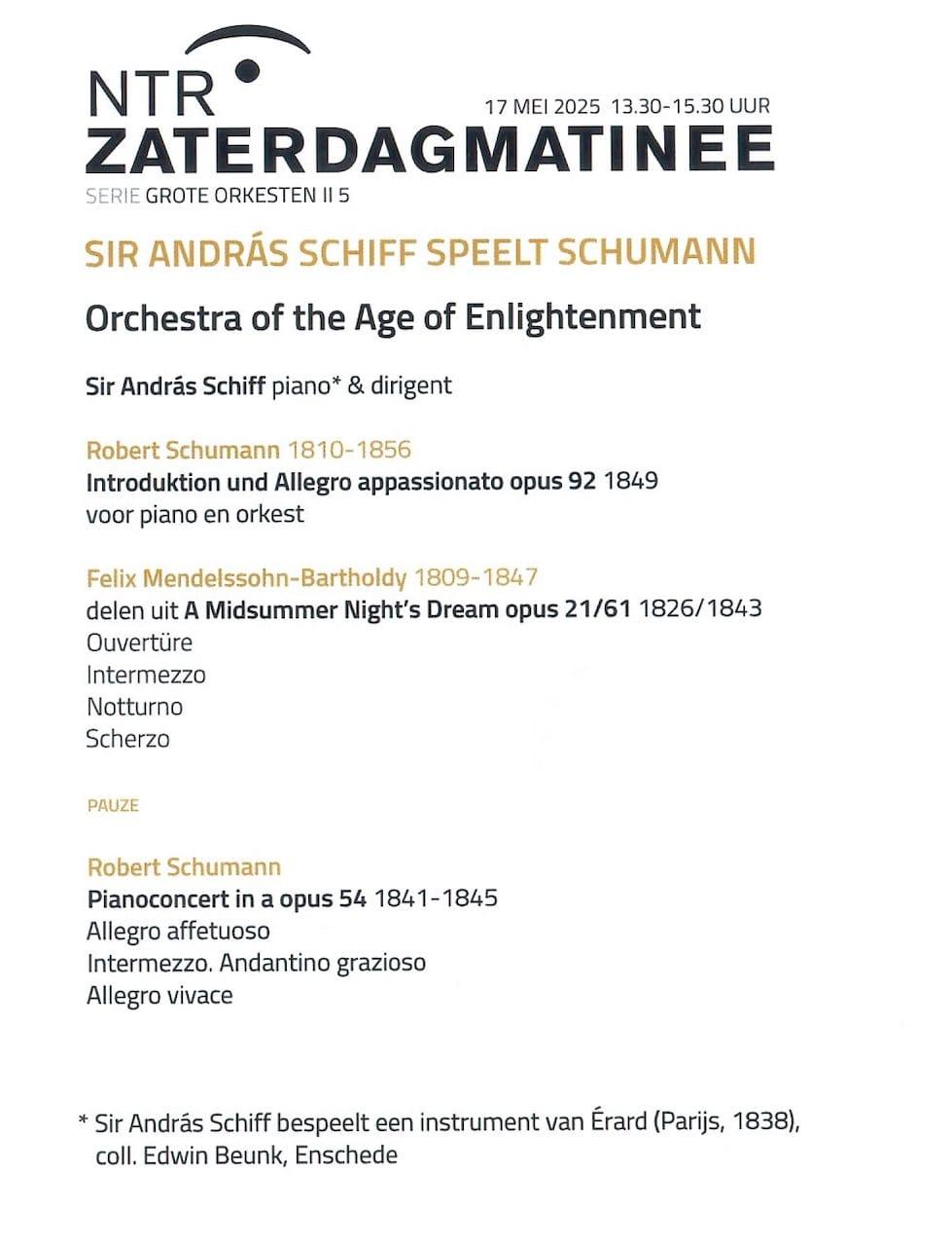 OAE | Andras Schiff programme